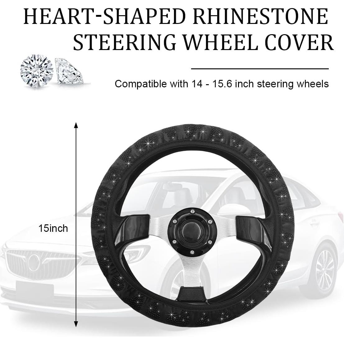 Funda de Volante Antideslizante Povtii 15" Caucho Negro