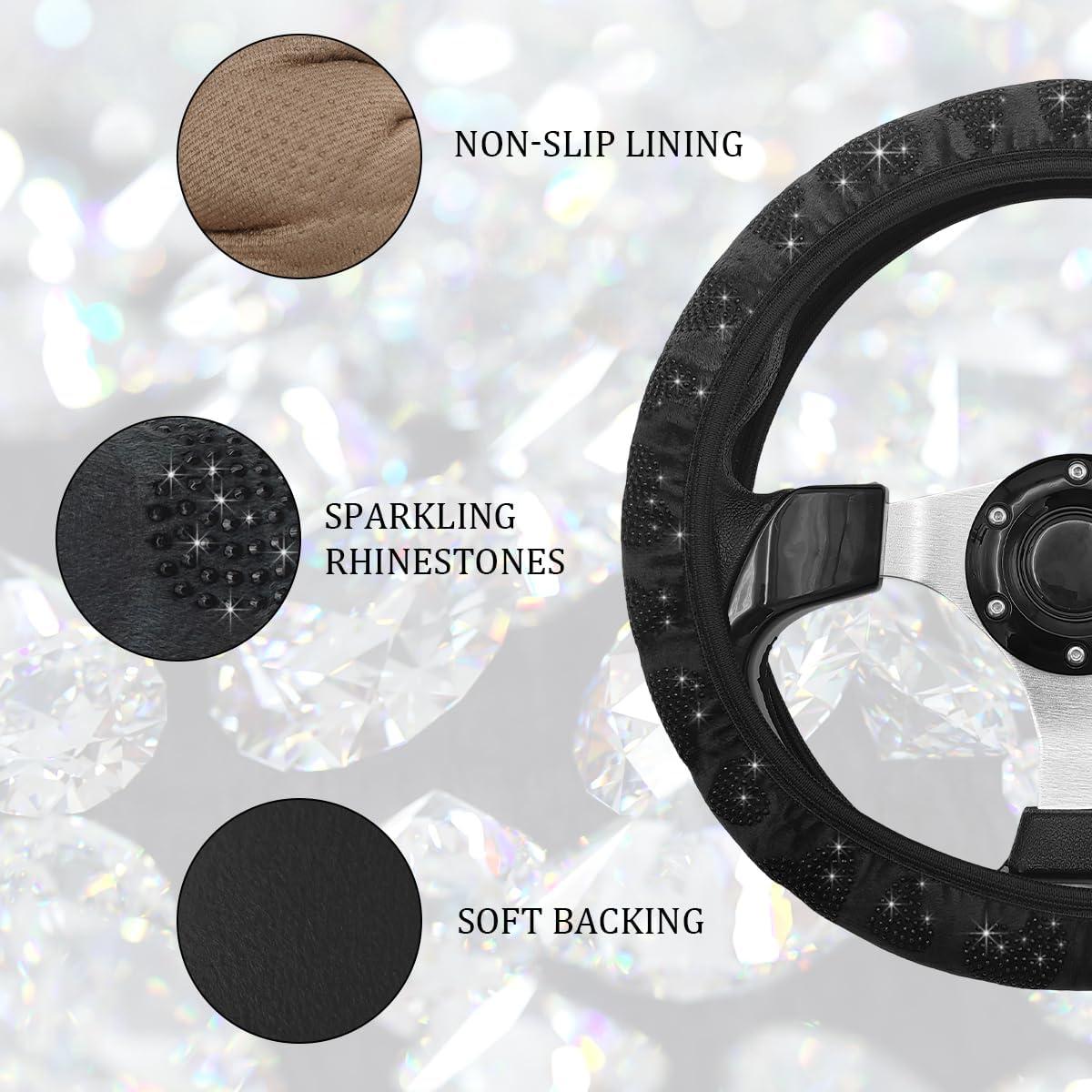 Funda de Volante Antideslizante Povtii 15" Caucho Negro