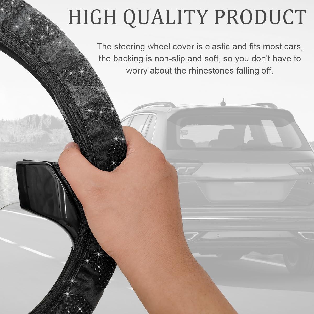 Funda de Volante Antideslizante Povtii 15" Caucho Negro