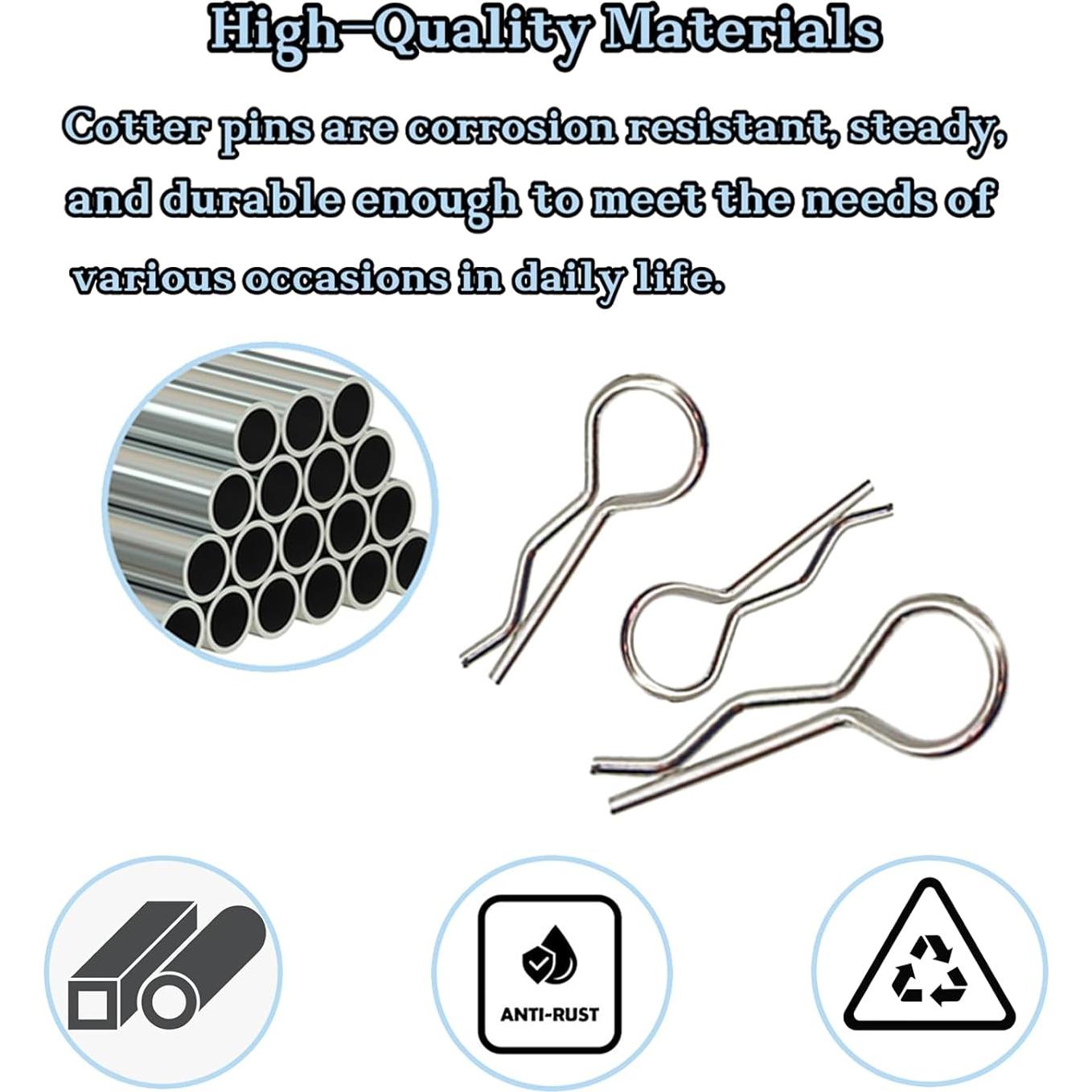 55 Pasadores de Cotter HIQTRADEBYJJ M1.2x21mm Resorte