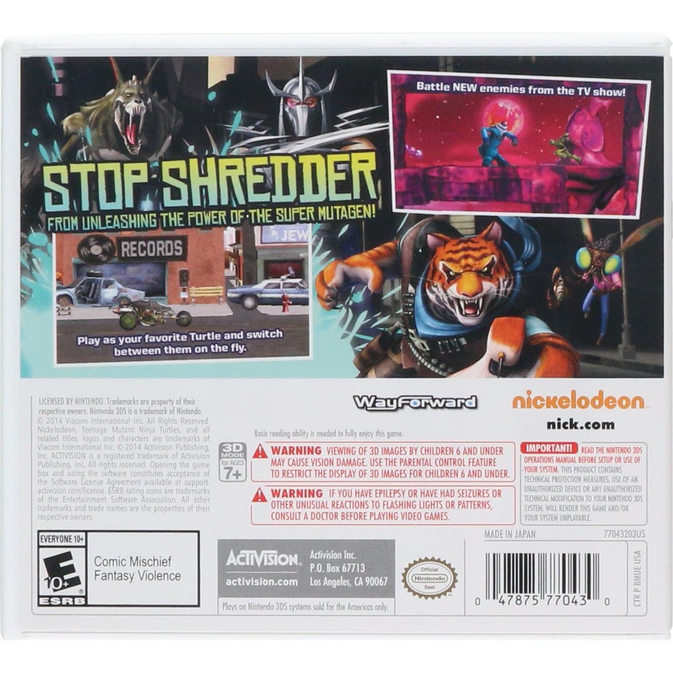 Videojuego Tortugas Ninja Adolescentes: Peligro del OOZE - Nintendo 3DS