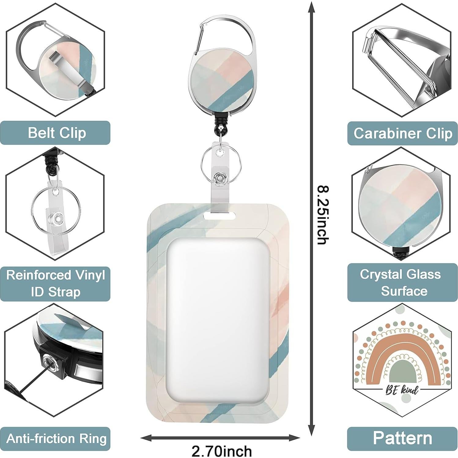 Soporte de Insignia Retráctil LRITER con Clip y Carrete 60 cm