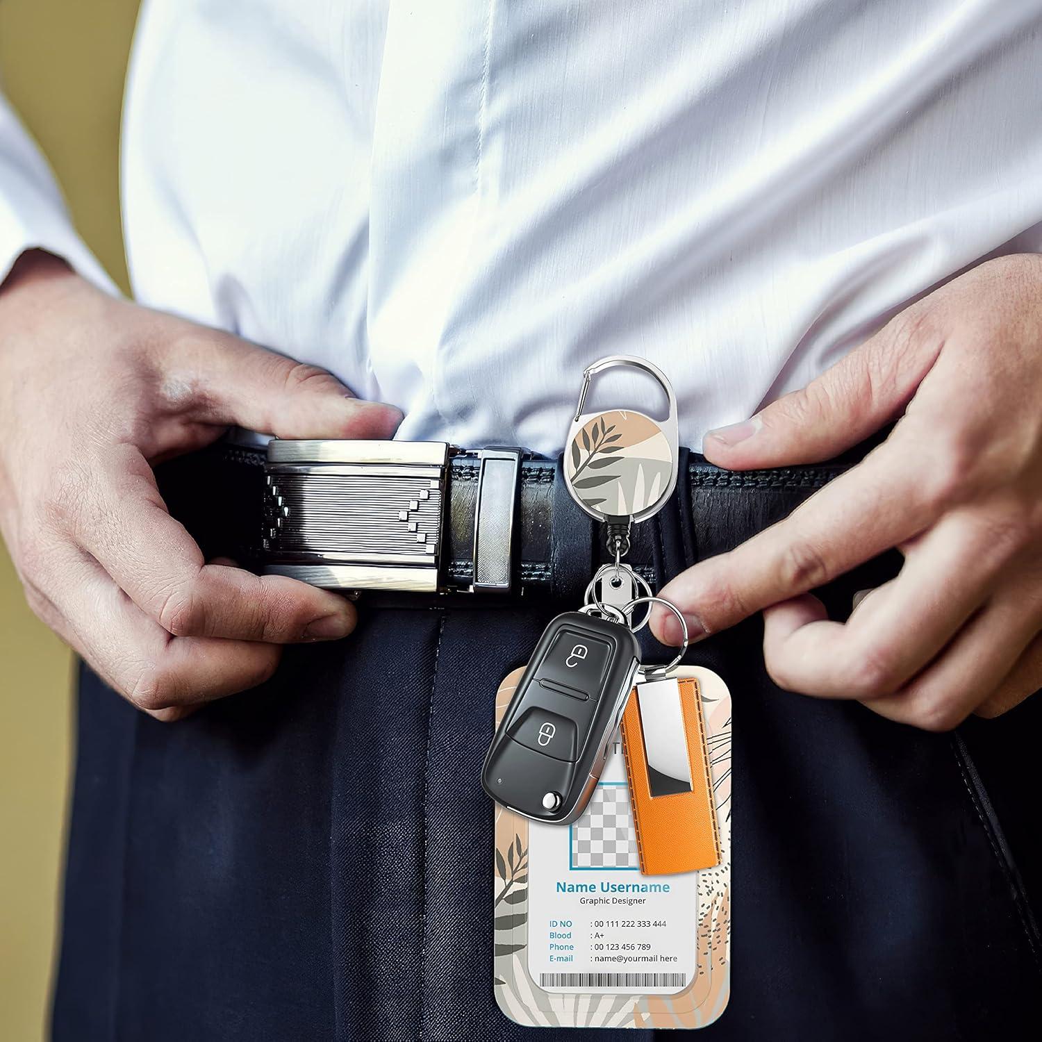 Soporte de Insignia Retráctil LRITER con Clip y Carrete 60 cm