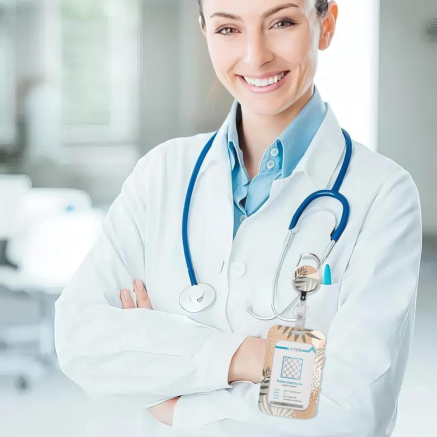 Soporte de Insignia Retráctil LRITER con Clip y Carrete 60 cm