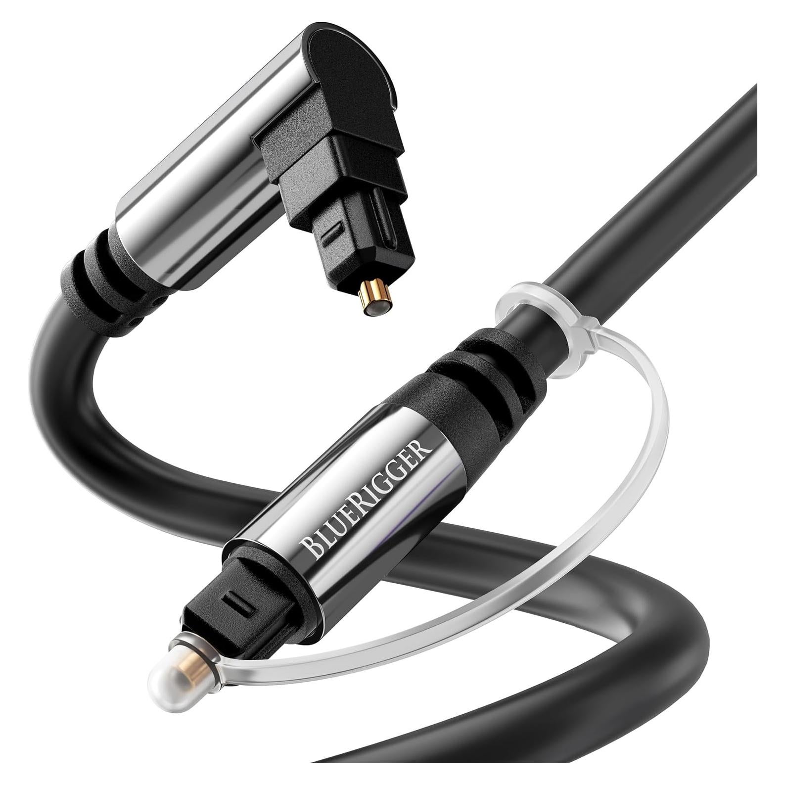 Cable de Audio Óptico Toslink BlueRigger 90° 1m - Fibra Óptica