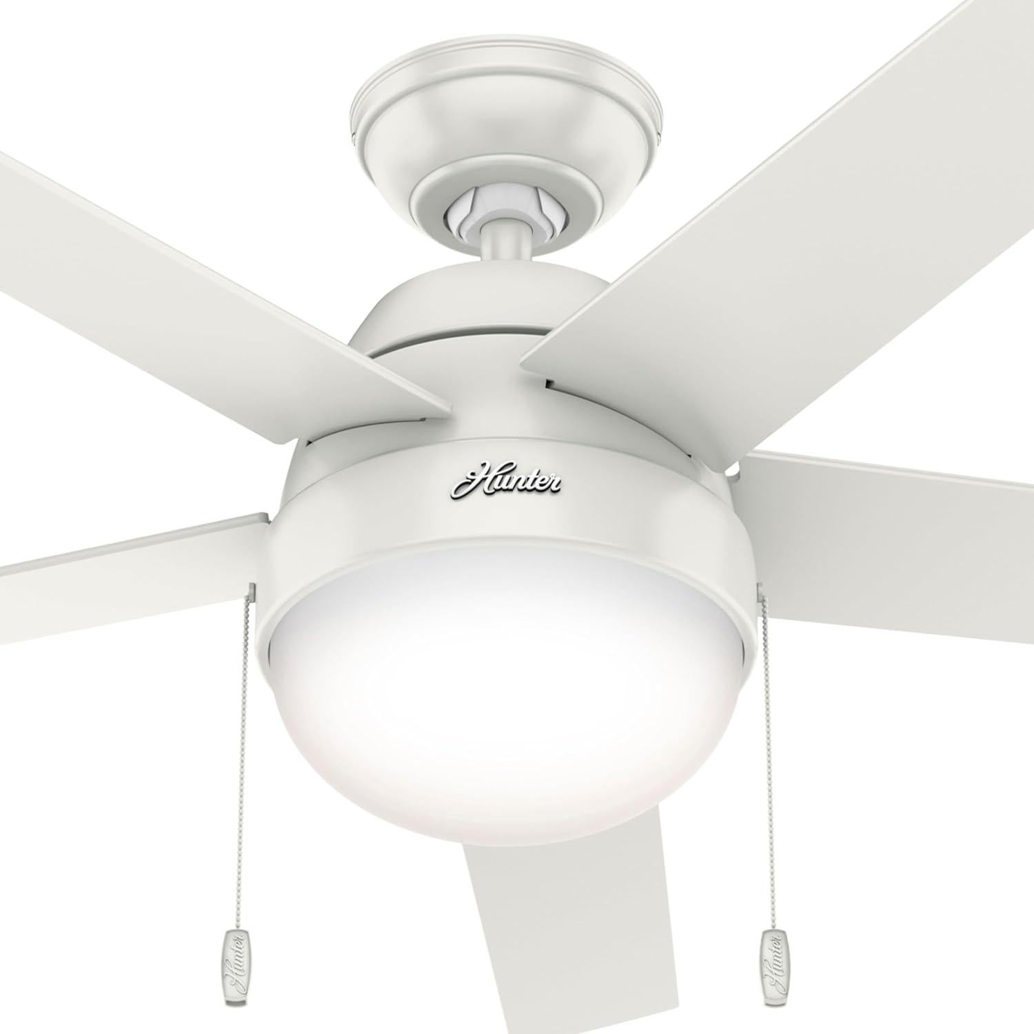 Ventilador de Techo Hunter Anslee 52" Blanco LED Control Remoto