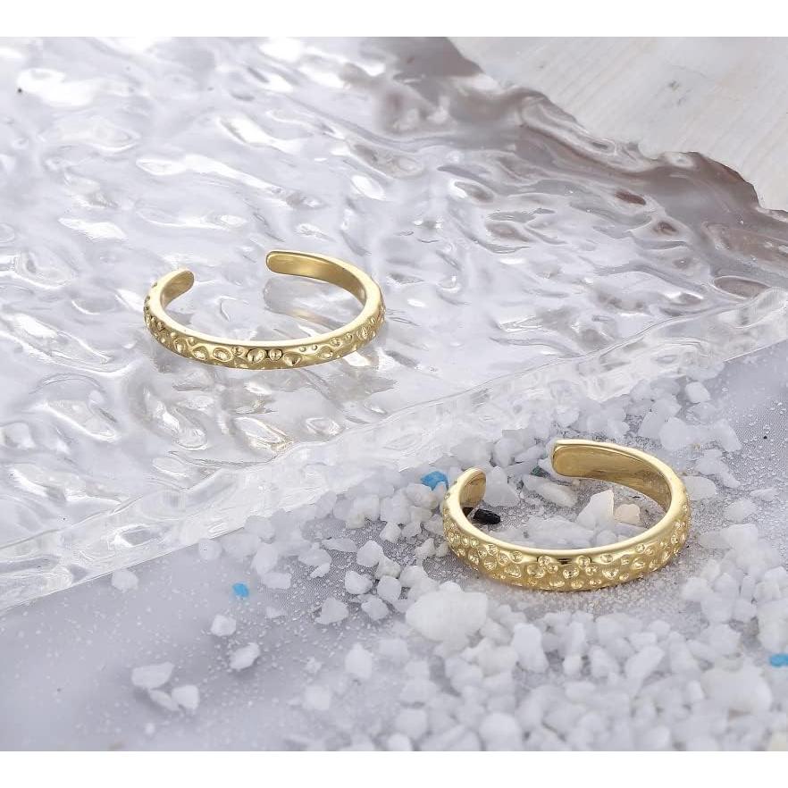 Anillo Ajustable de Oro Lleno 14K HAIAISO para Mujeres 2mm