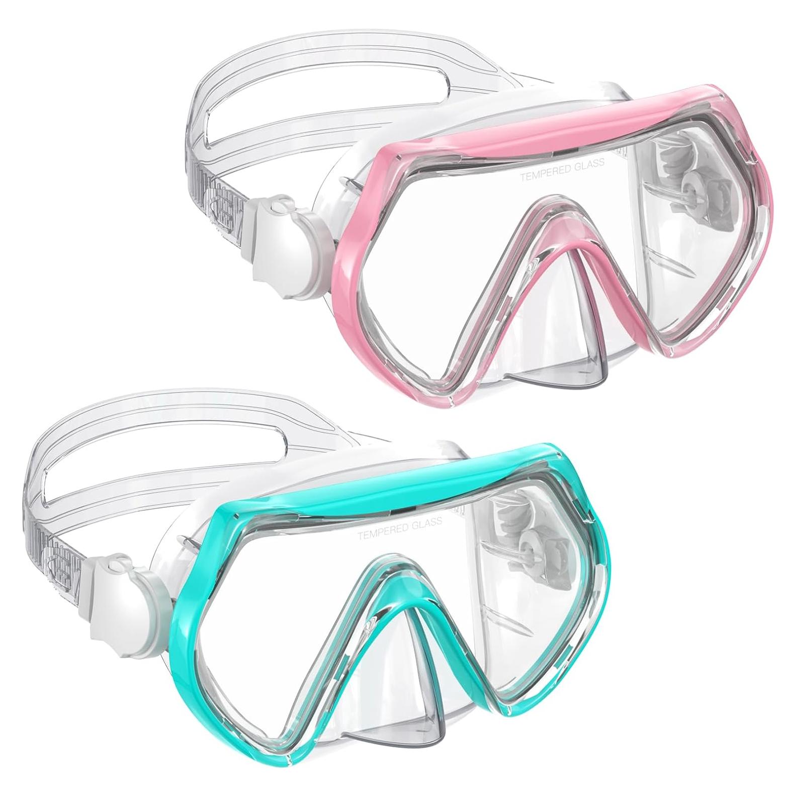 Gafas de natación para niños con snorkel y vidrio templado