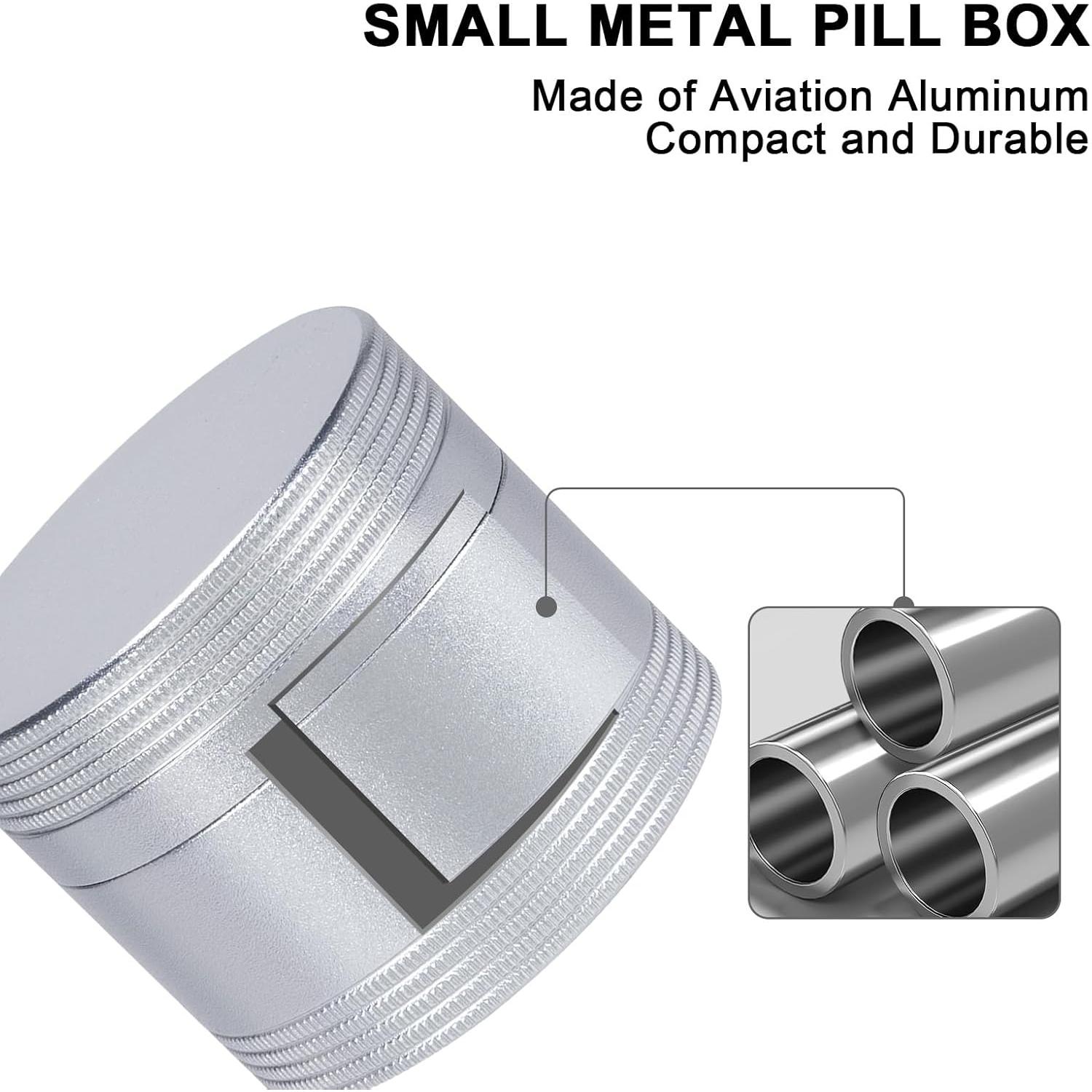 Caja de Pastillas Metálica Portátil SOBAHIDO 10ml a Prueba de Agua