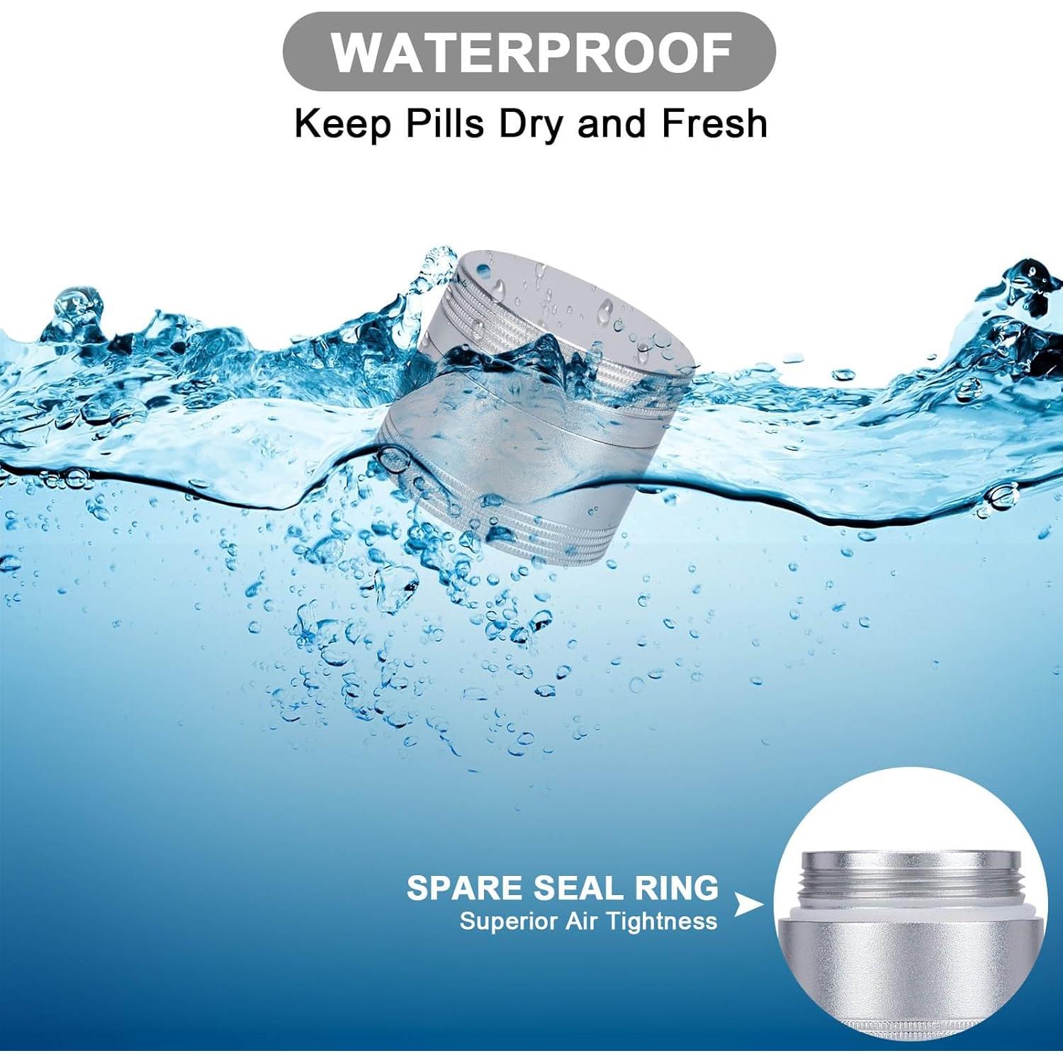 Caja de Pastillas Metálica Portátil SOBAHIDO 10ml a Prueba de Agua
