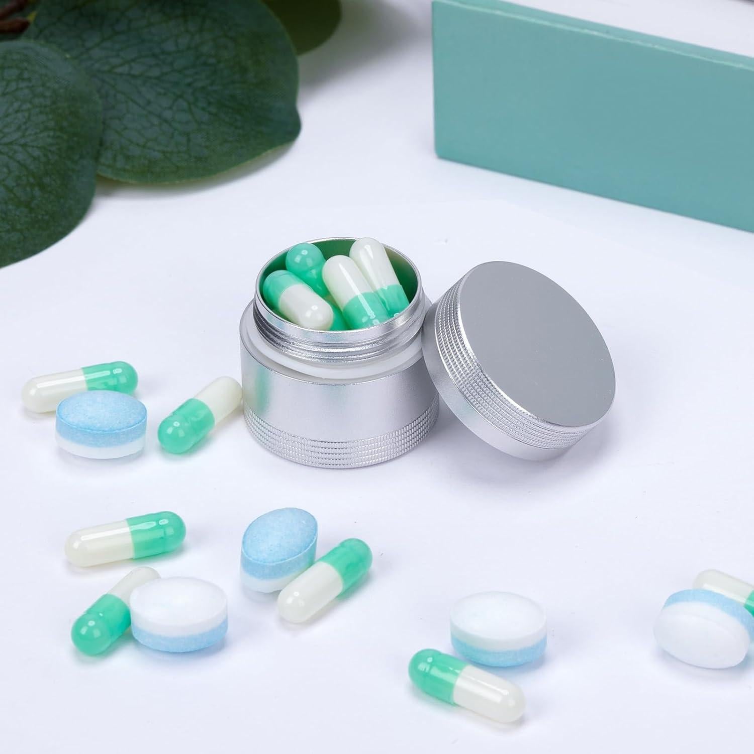 Caja de Pastillas Metálica Portátil SOBAHIDO 10ml a Prueba de Agua