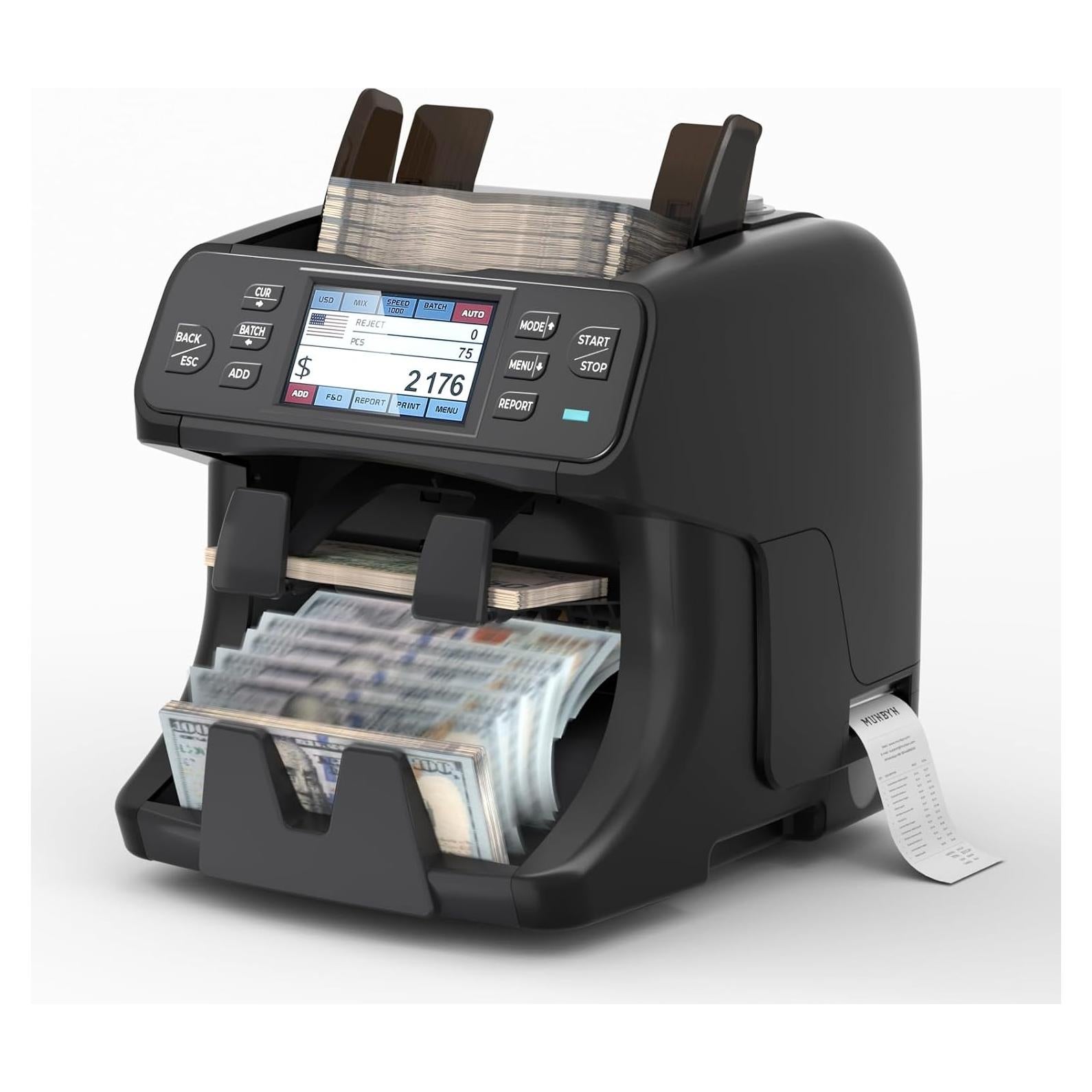 Contadora de Dinero MUNBYN IMC40 2 Bolsillos Pantalla Táctil