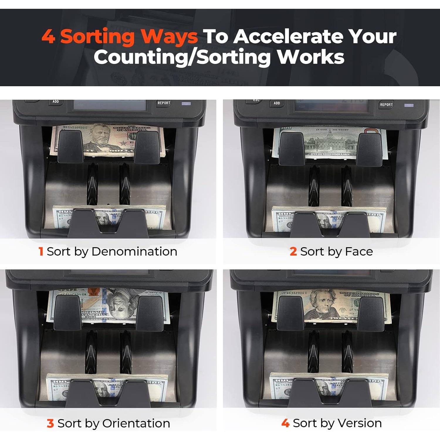 Contadora de Dinero MUNBYN IMC40 2 Bolsillos Pantalla Táctil