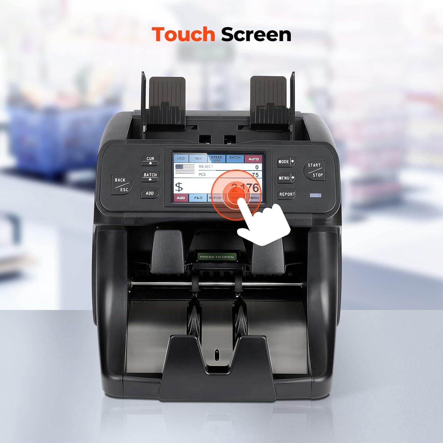 Contadora de Dinero MUNBYN IMC40 2 Bolsillos Pantalla Táctil