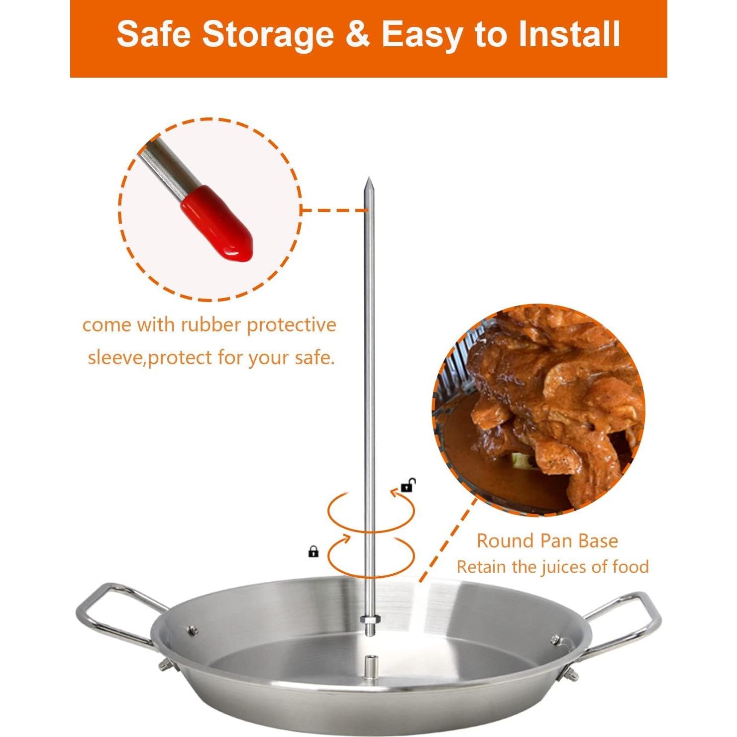 Soporte Vertical para Asado DOLAMOTY 10" Acero Inoxidable