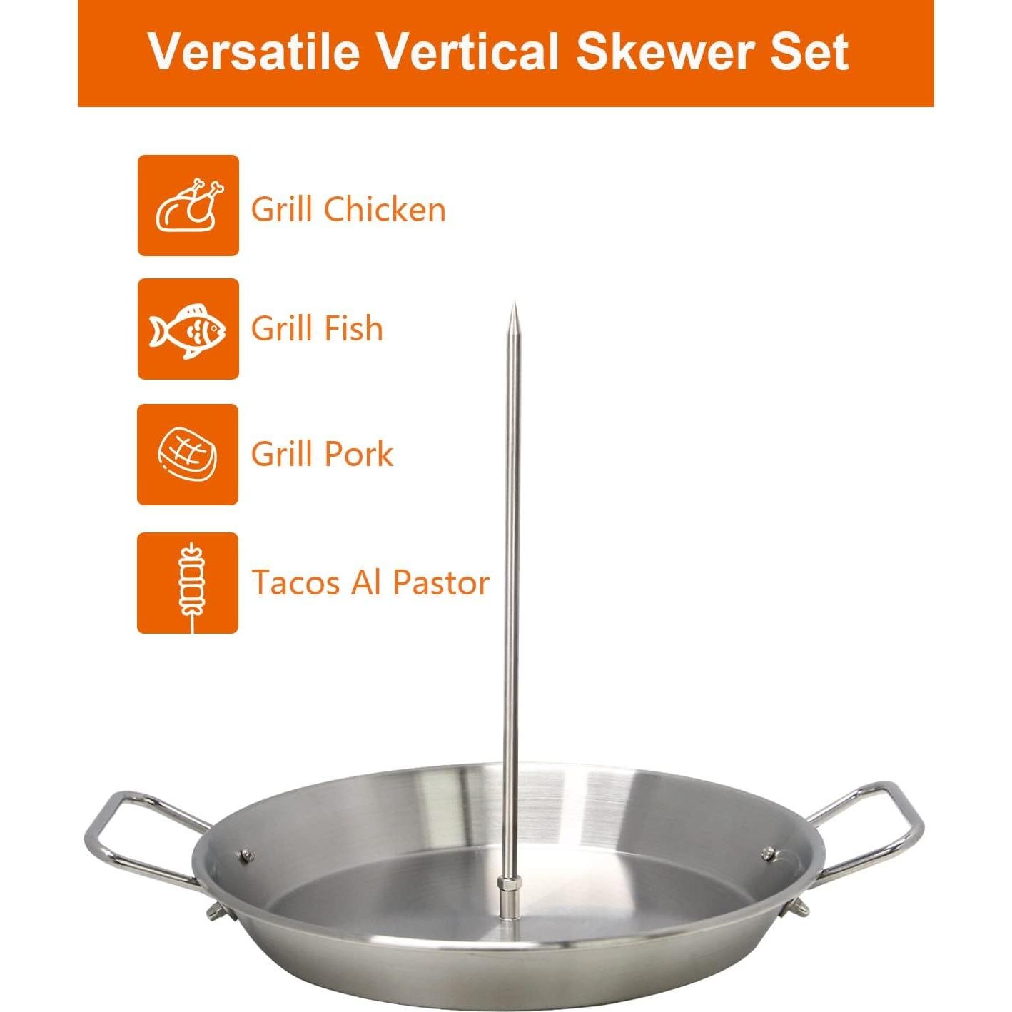 Soporte Vertical para Asado DOLAMOTY 10" Acero Inoxidable