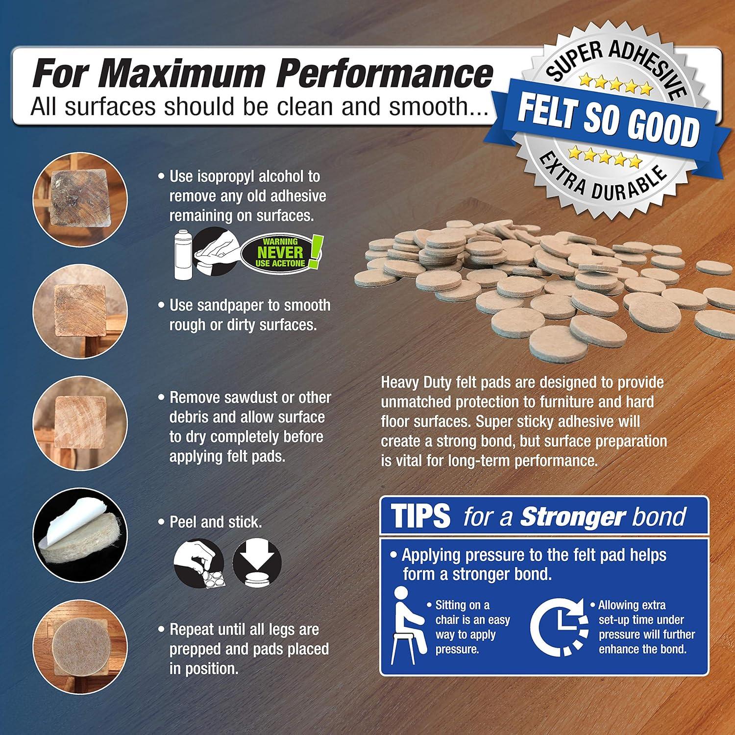 Almohadillas de Muebles de Fieltro Autoadhesivas Shepherd 76 Piezas