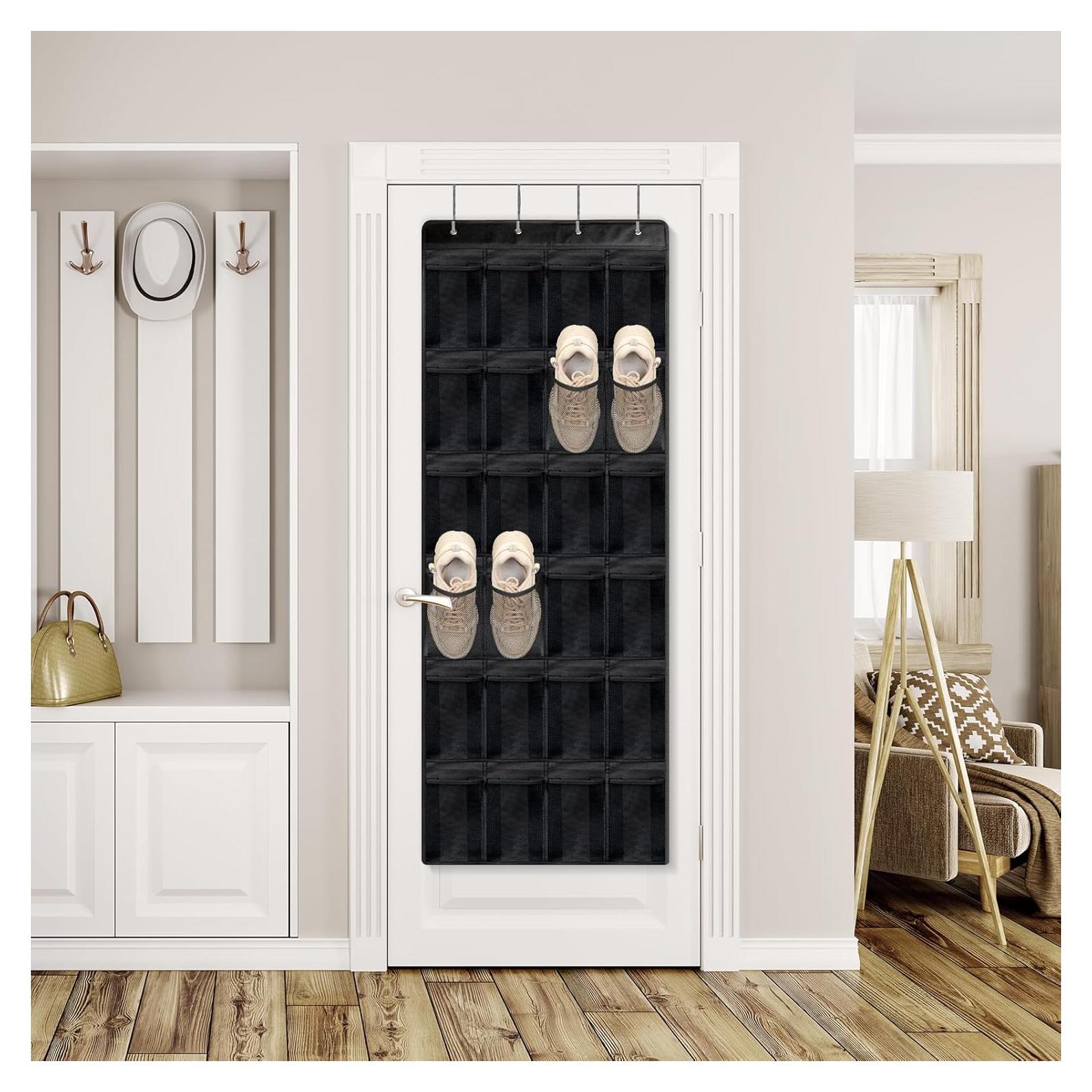 Organizador de Zapatos Colgante AetherLuxe Negro 24 Bolsillos