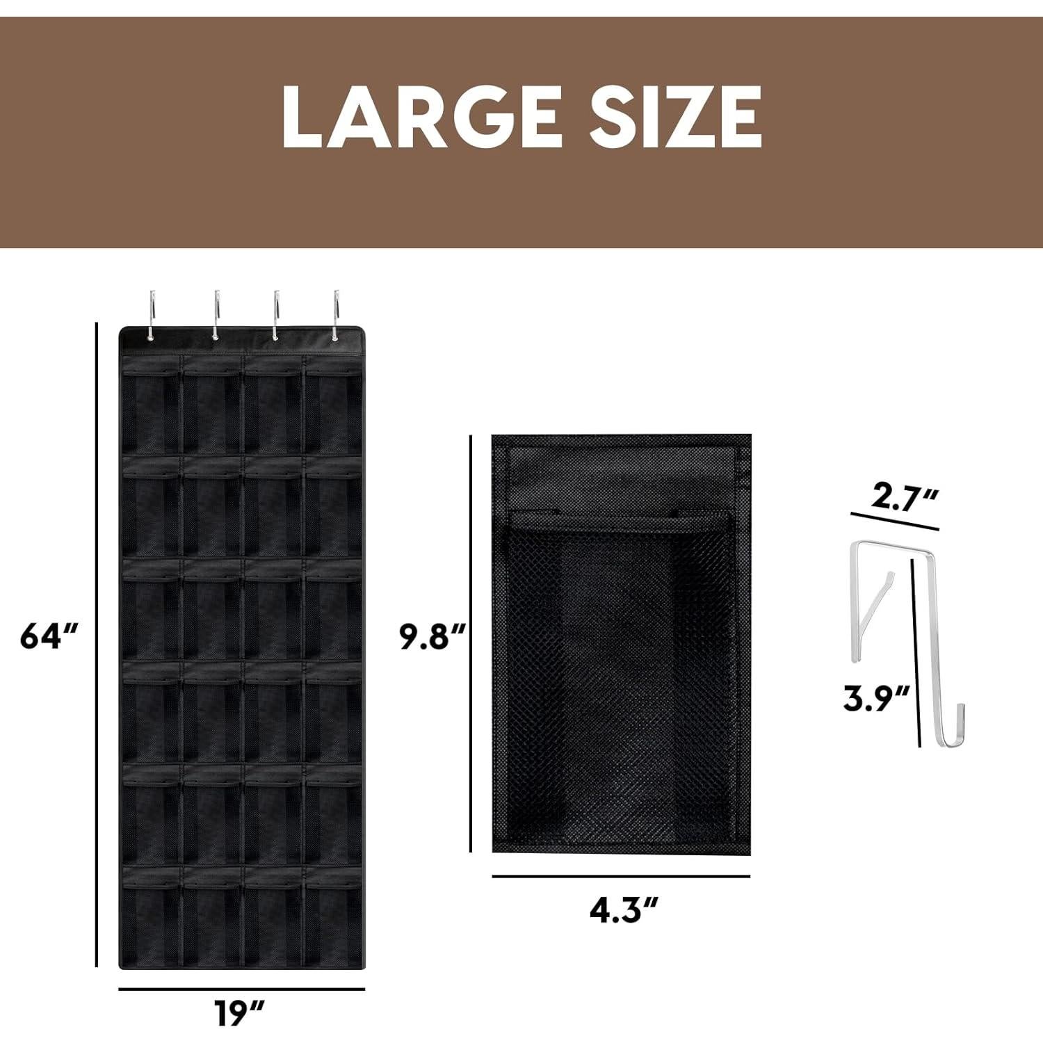 Organizador de Zapatos Colgante AetherLuxe Negro 24 Bolsillos