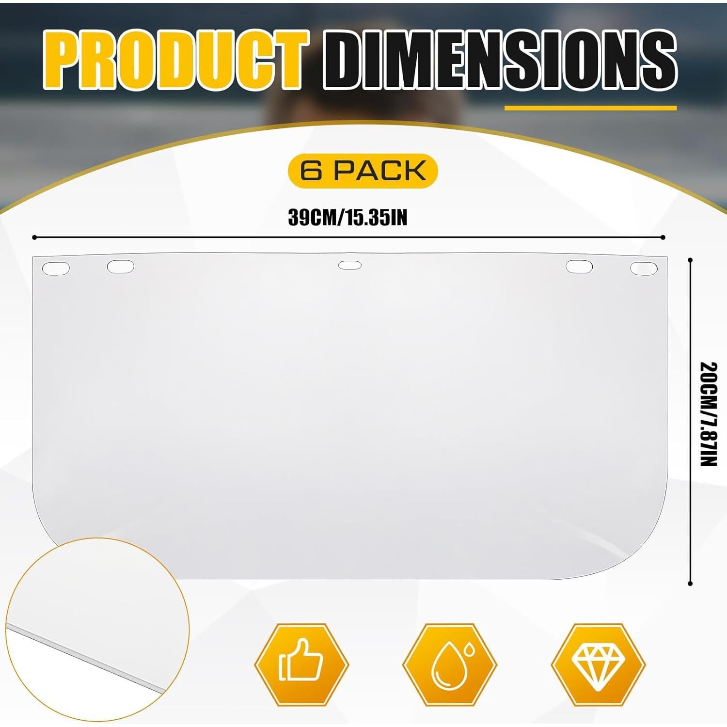 Escudos Faciales de Seguridad Kingdder 6 Pcs 42.9x30 cm PET