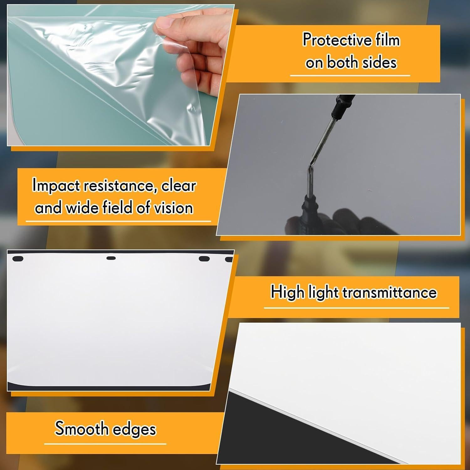 Escudos Faciales de Seguridad Kingdder 6 Pcs 42.9x30 cm PET