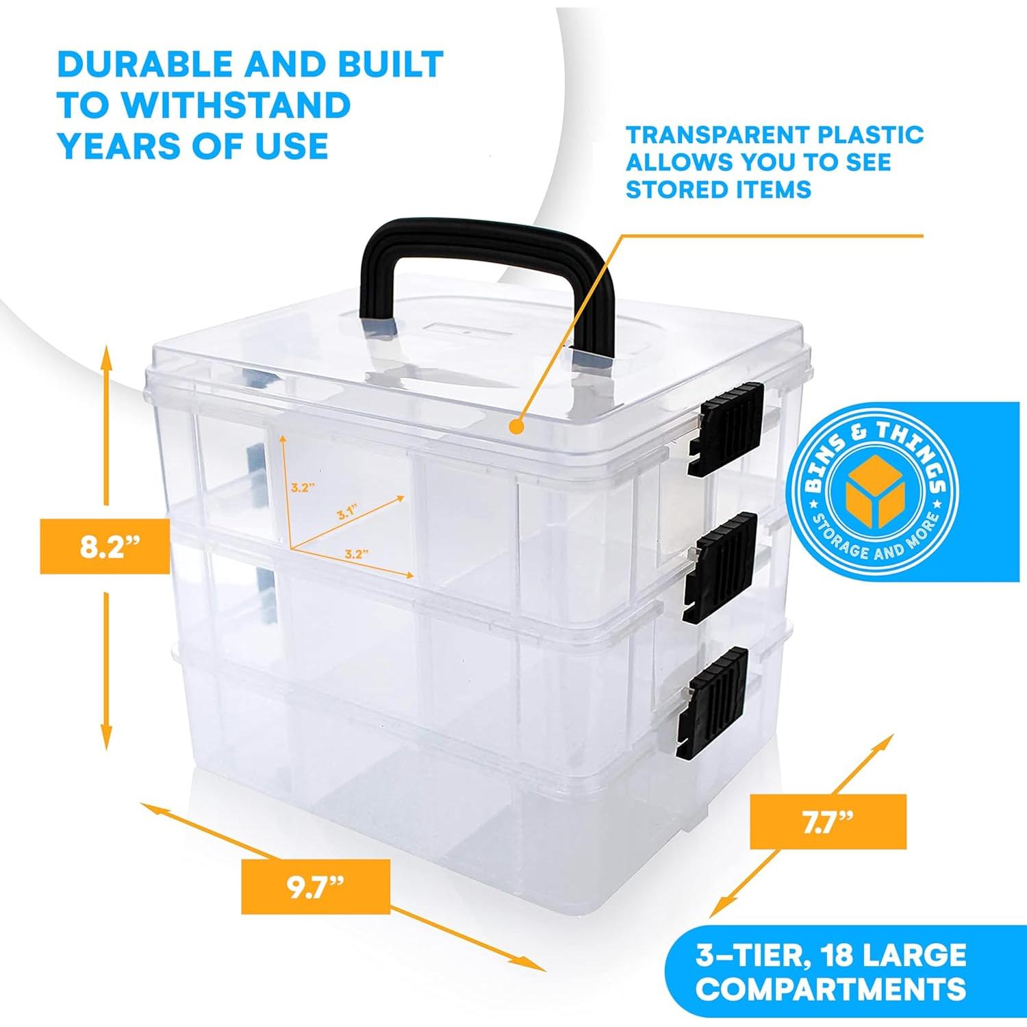 Contenedor de Almacenamiento Apilable Bins & Things 3 Niveles 18 Compartimentos