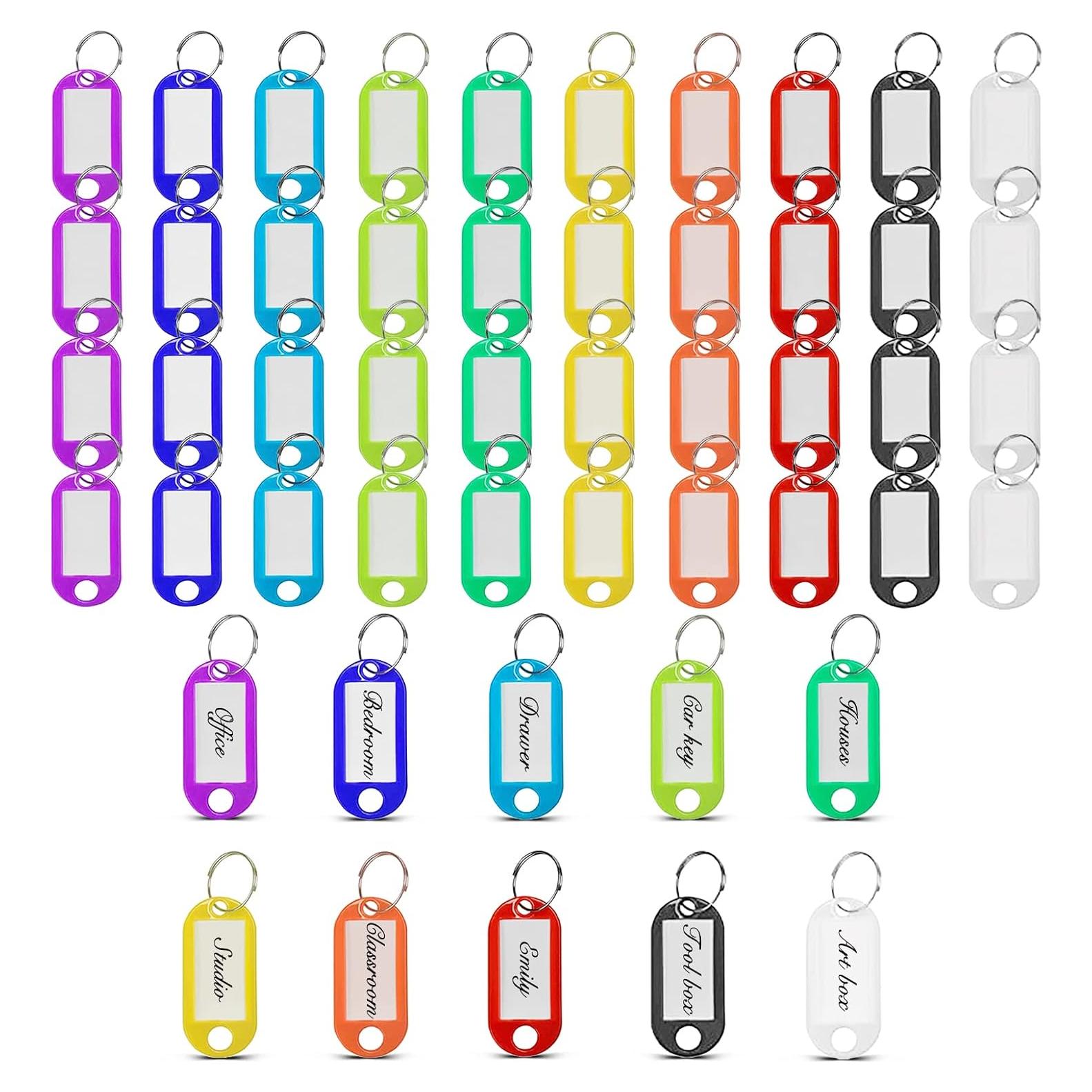Etiquetas de Llave Simetufy 200 Pcs Multicolor con Anillo
