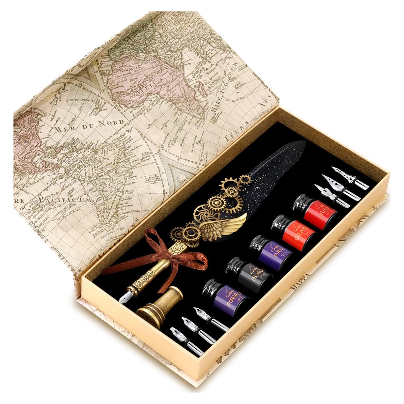 Juego de Caligrafía CunMei con 5 Tintas y 6 Puntas Reemplazables