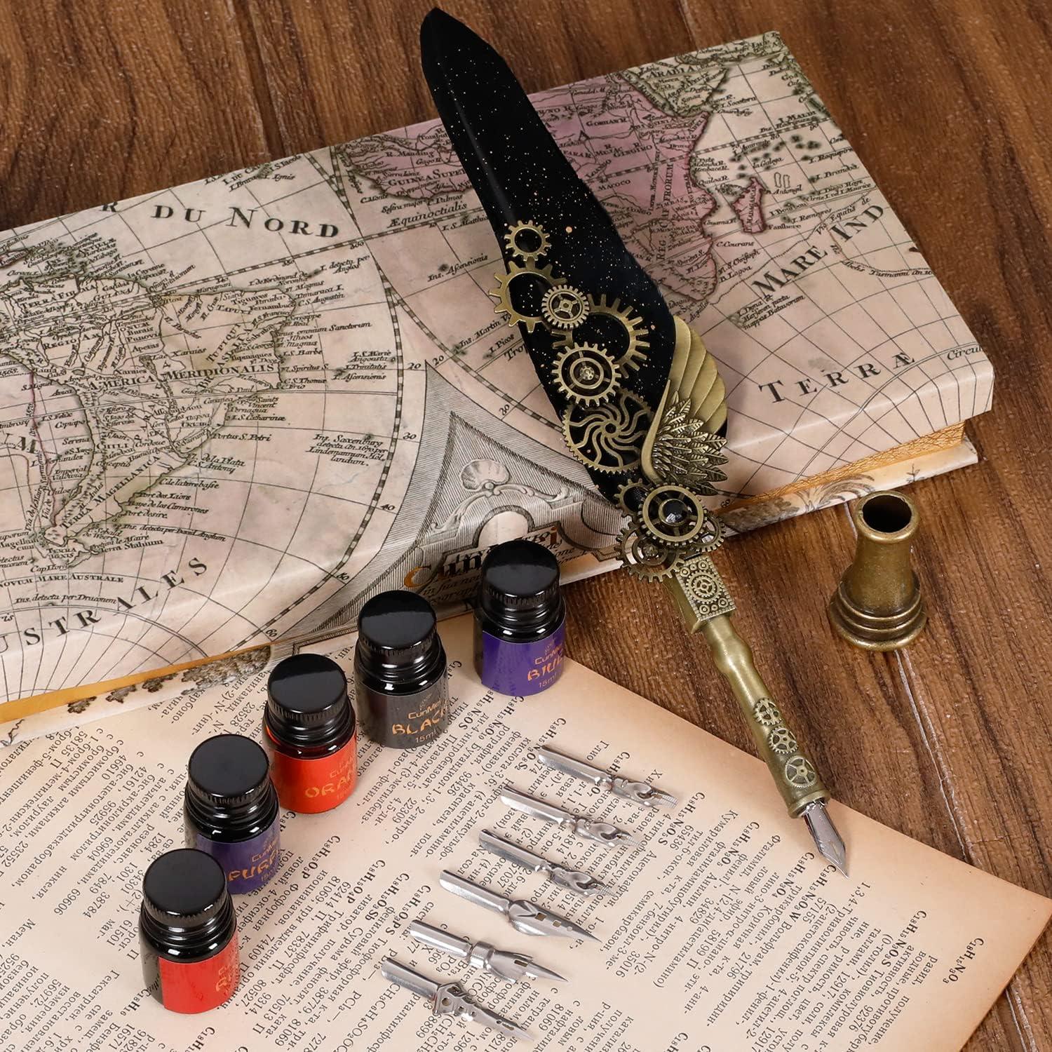 Juego de Caligrafía CunMei con 5 Tintas y 6 Puntas Reemplazables