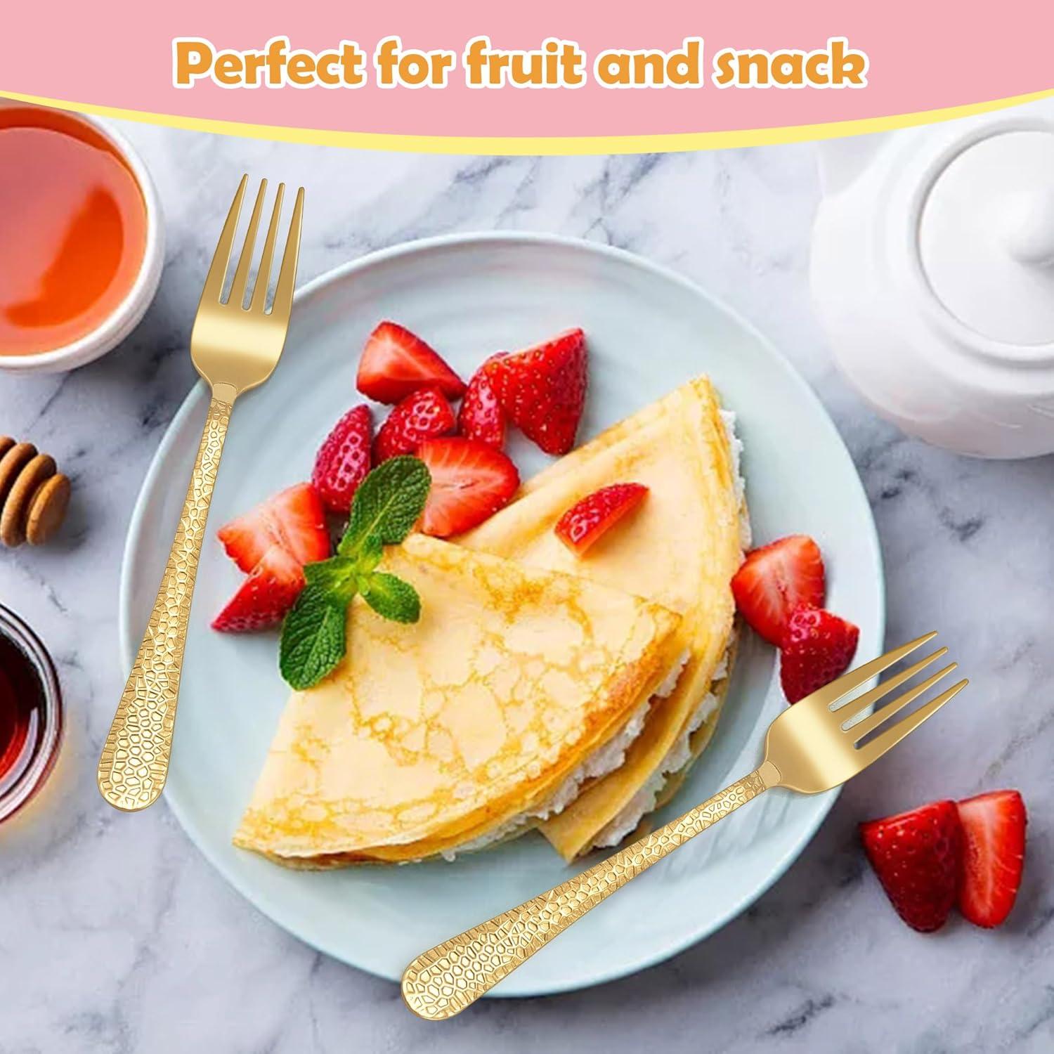 Juego de Cubiertos para Niños E-far 10 Piezas Acero Inoxidable Dorado