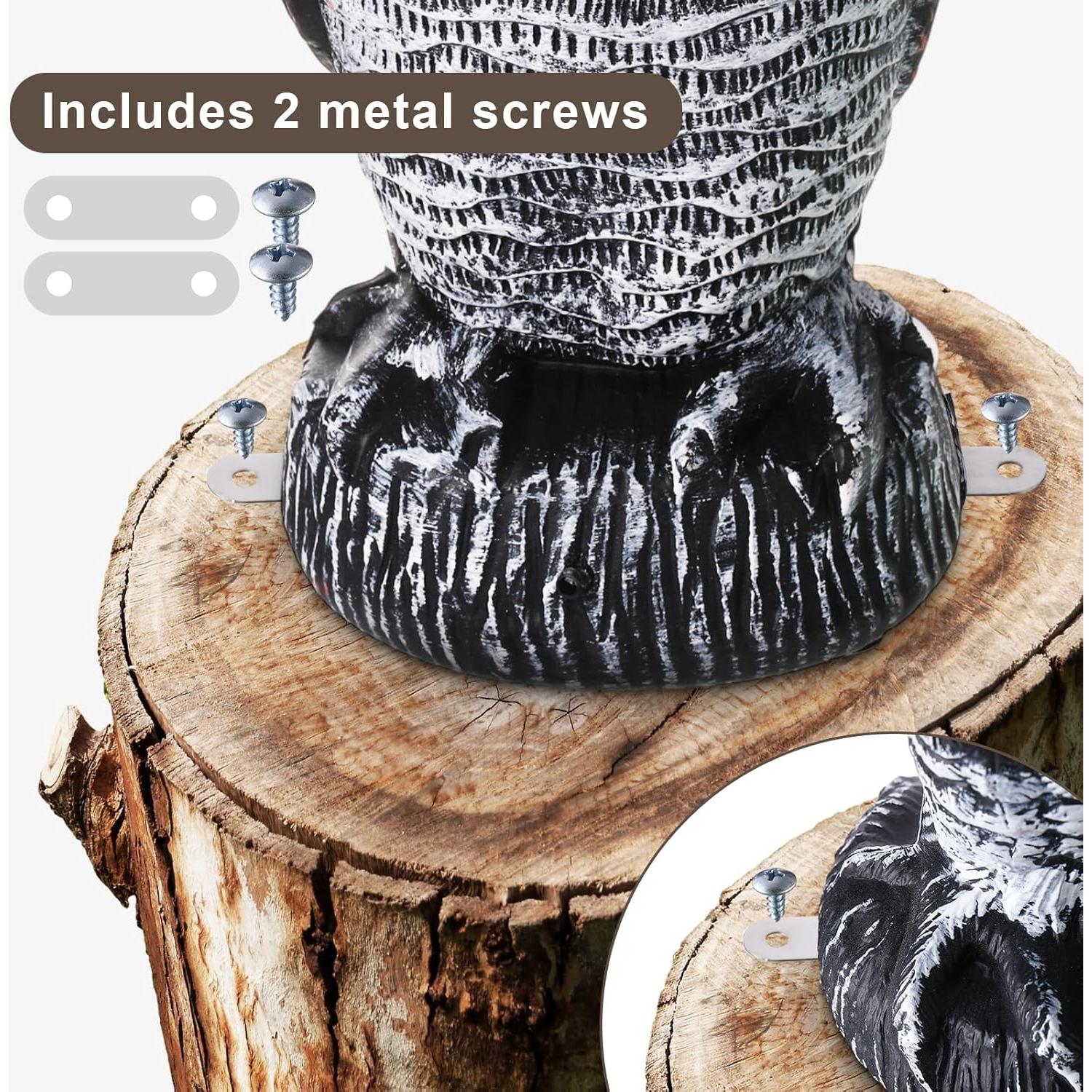 Disuasores de Aves Qualirey 2 Pcs Búho Falso con Luz LED