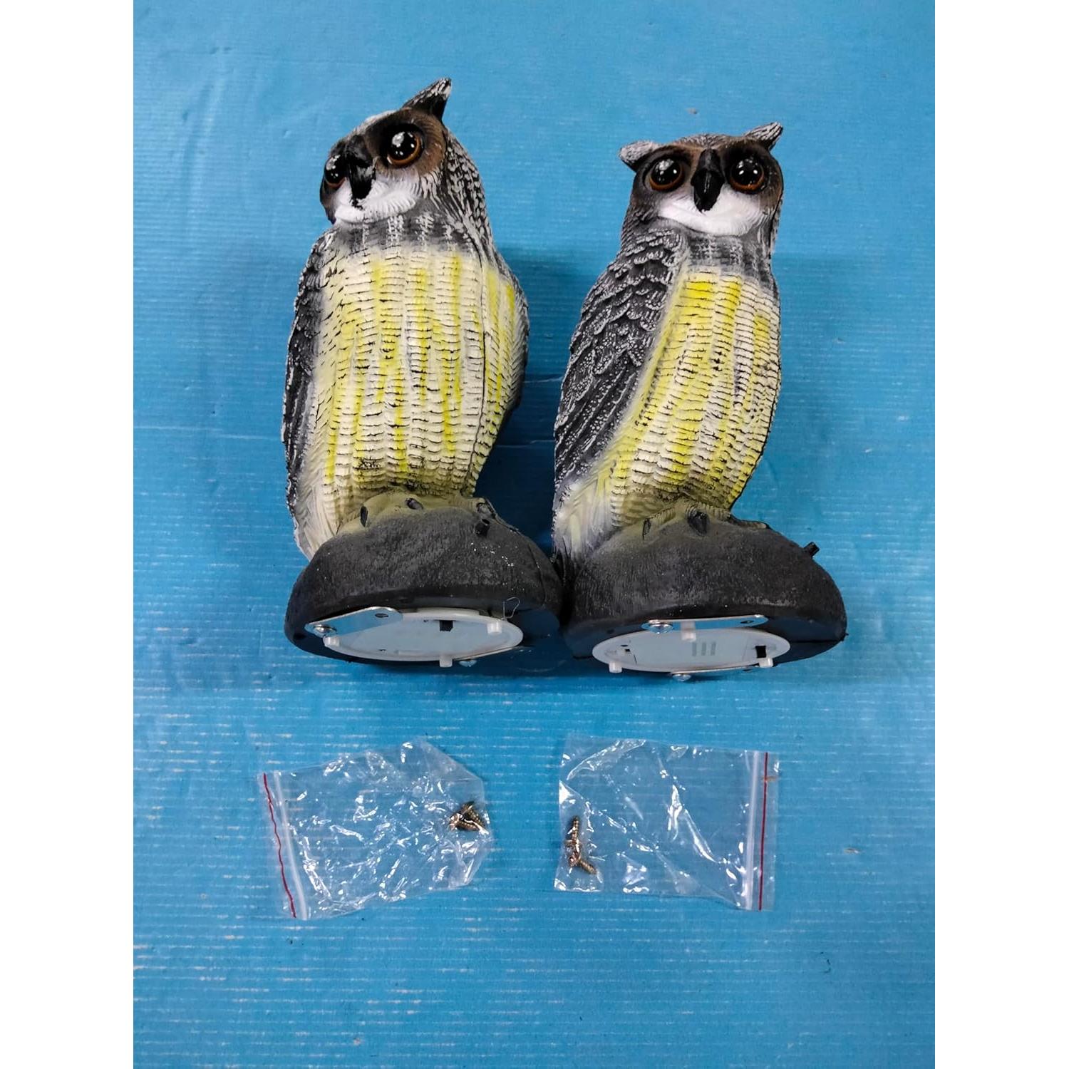 Disuasores de Aves Qualirey 2 Pcs Búho Falso con Luz LED