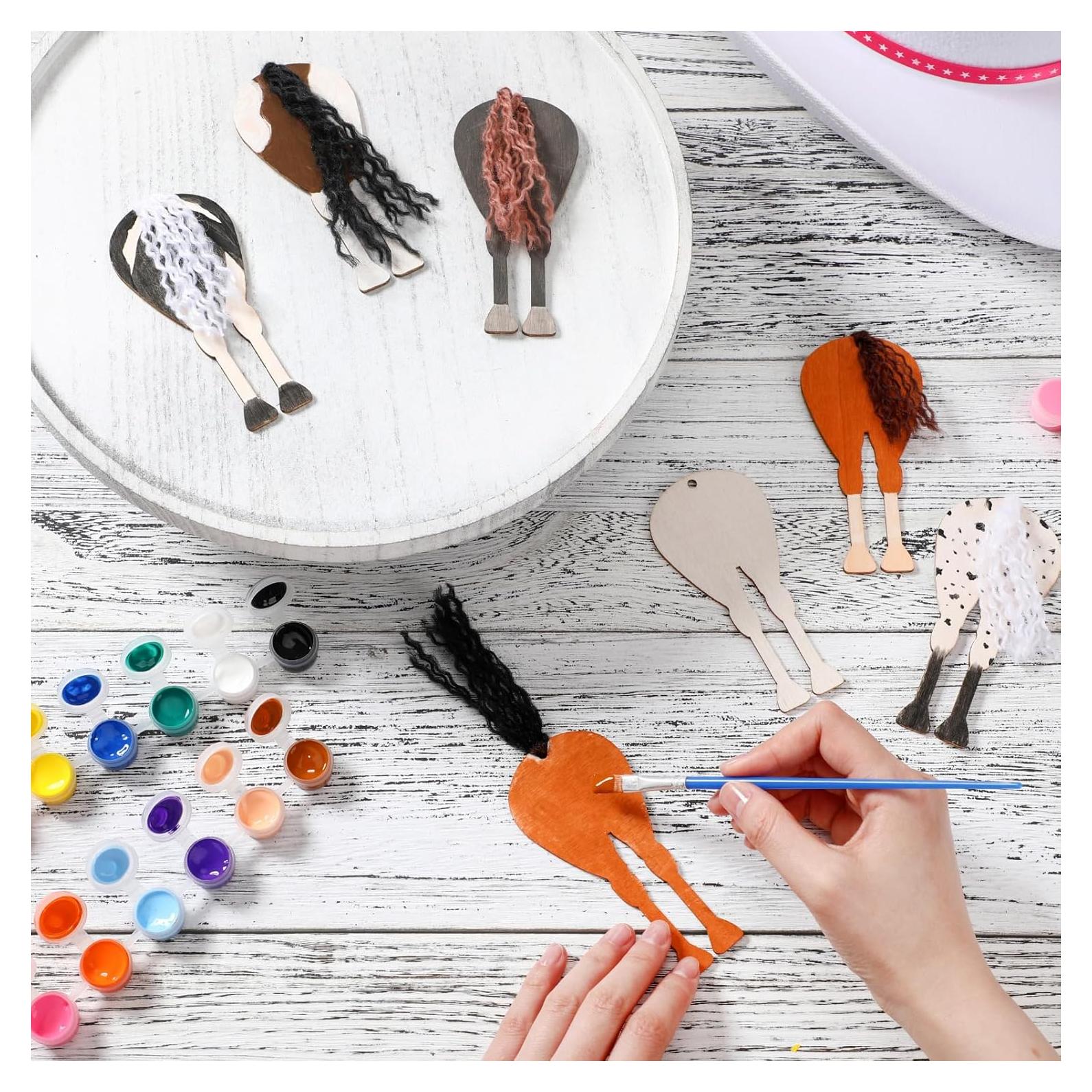 Kit de Manualidades de Caballo de Madera Geelin 24 Piezas