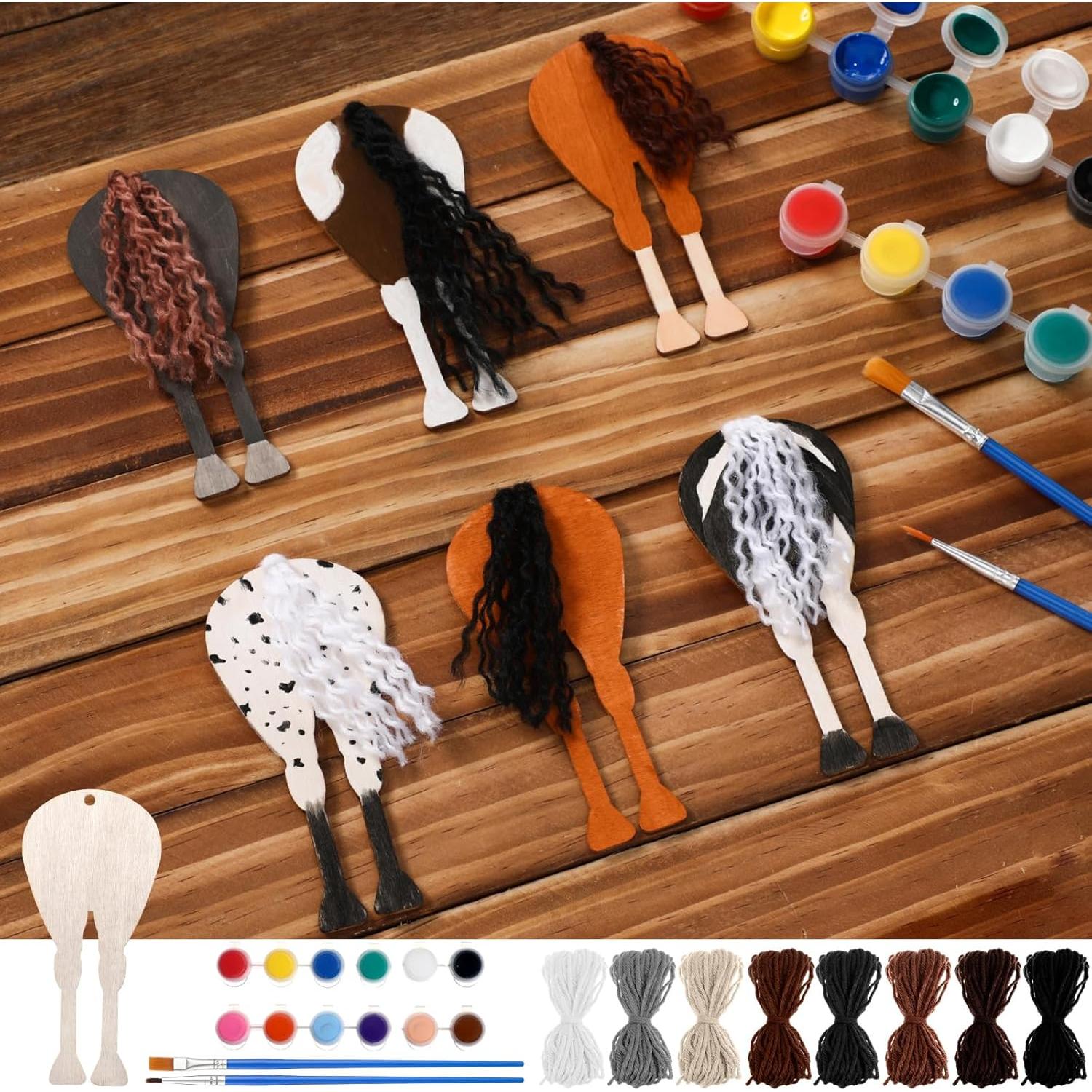 Kit de Manualidades de Caballo de Madera Geelin 24 Piezas