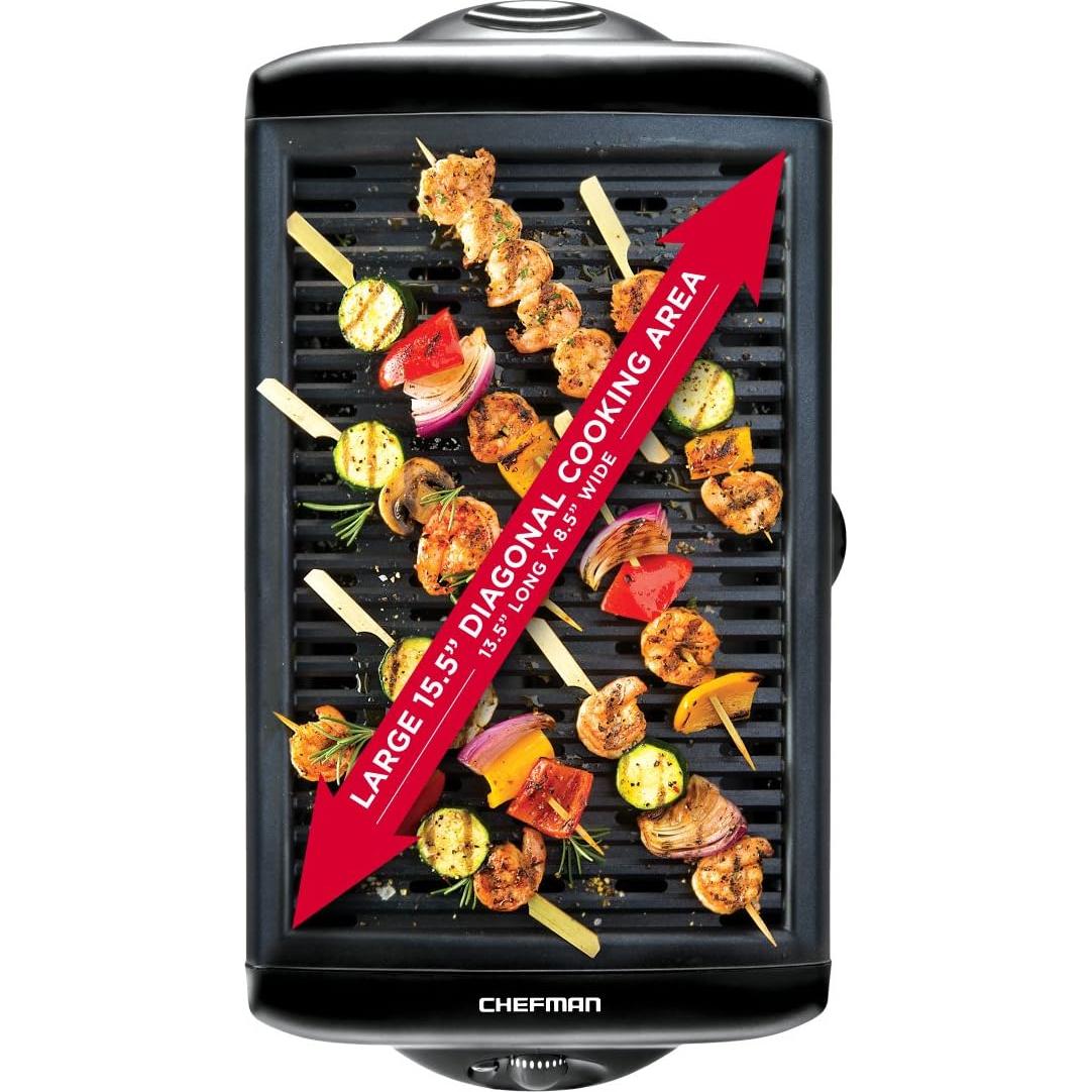 Parrilla Eléctrica Interior Chefman 1220W Antiadherente