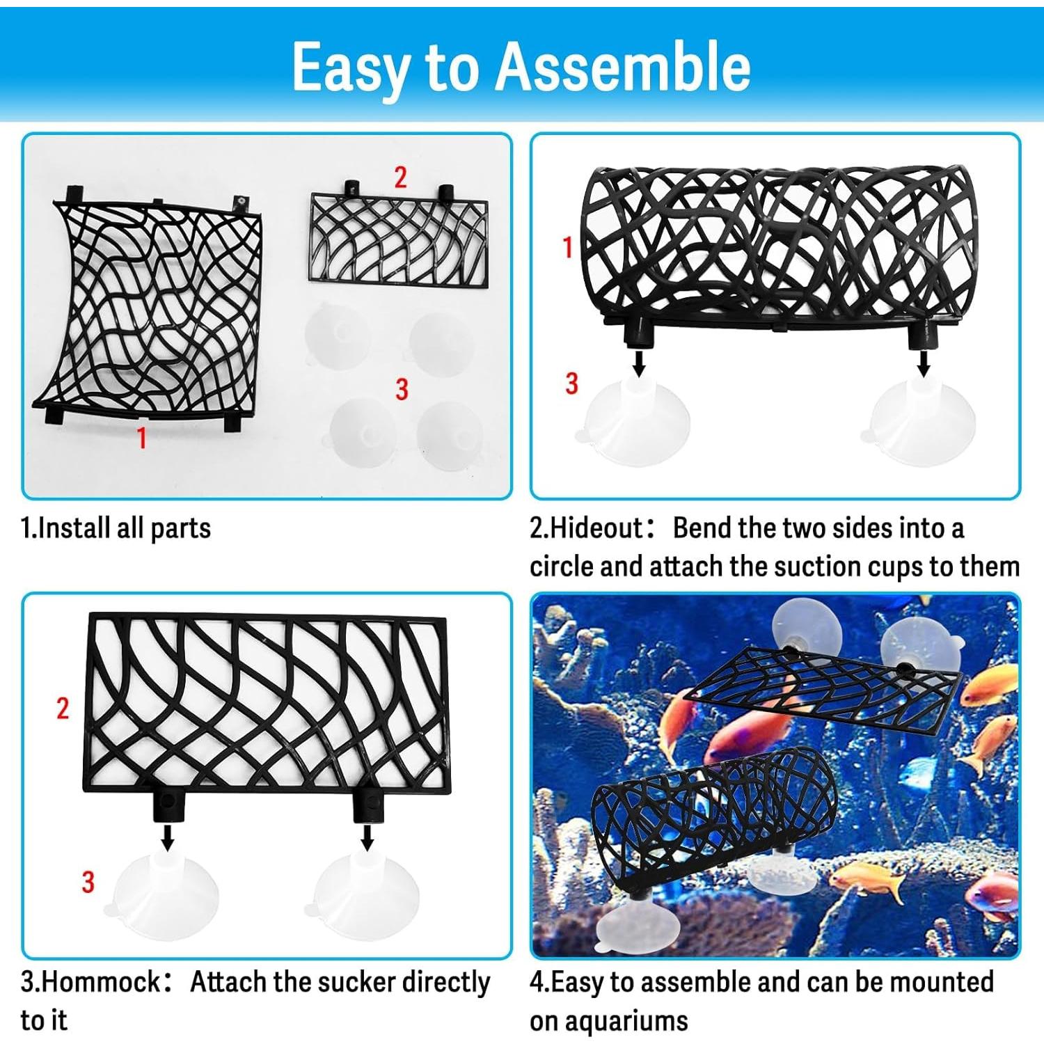 Escondite para Peces Betta Hamiledyi con Hamaca 10x7cm Negro