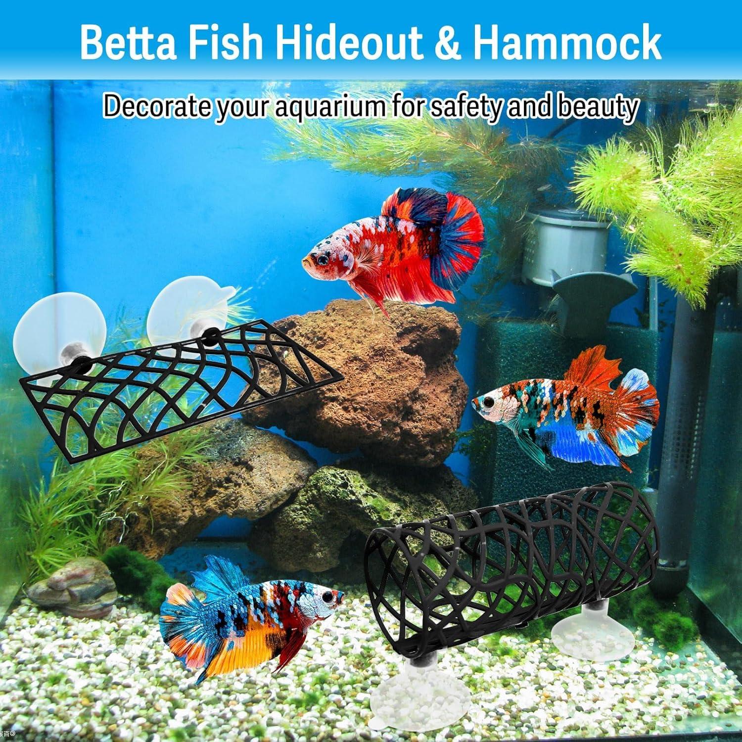 Escondite para Peces Betta Hamiledyi con Hamaca 10x7cm Negro