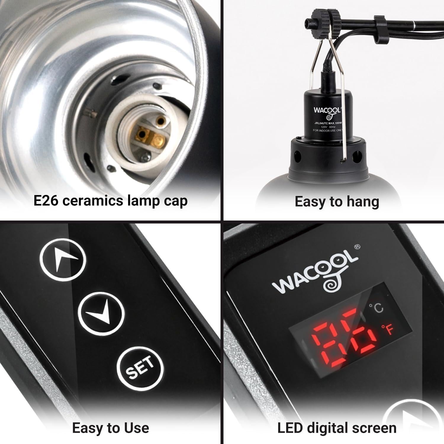 Lámpara de Reptiles WACOOL TERRA con Termostato 13.97 cm