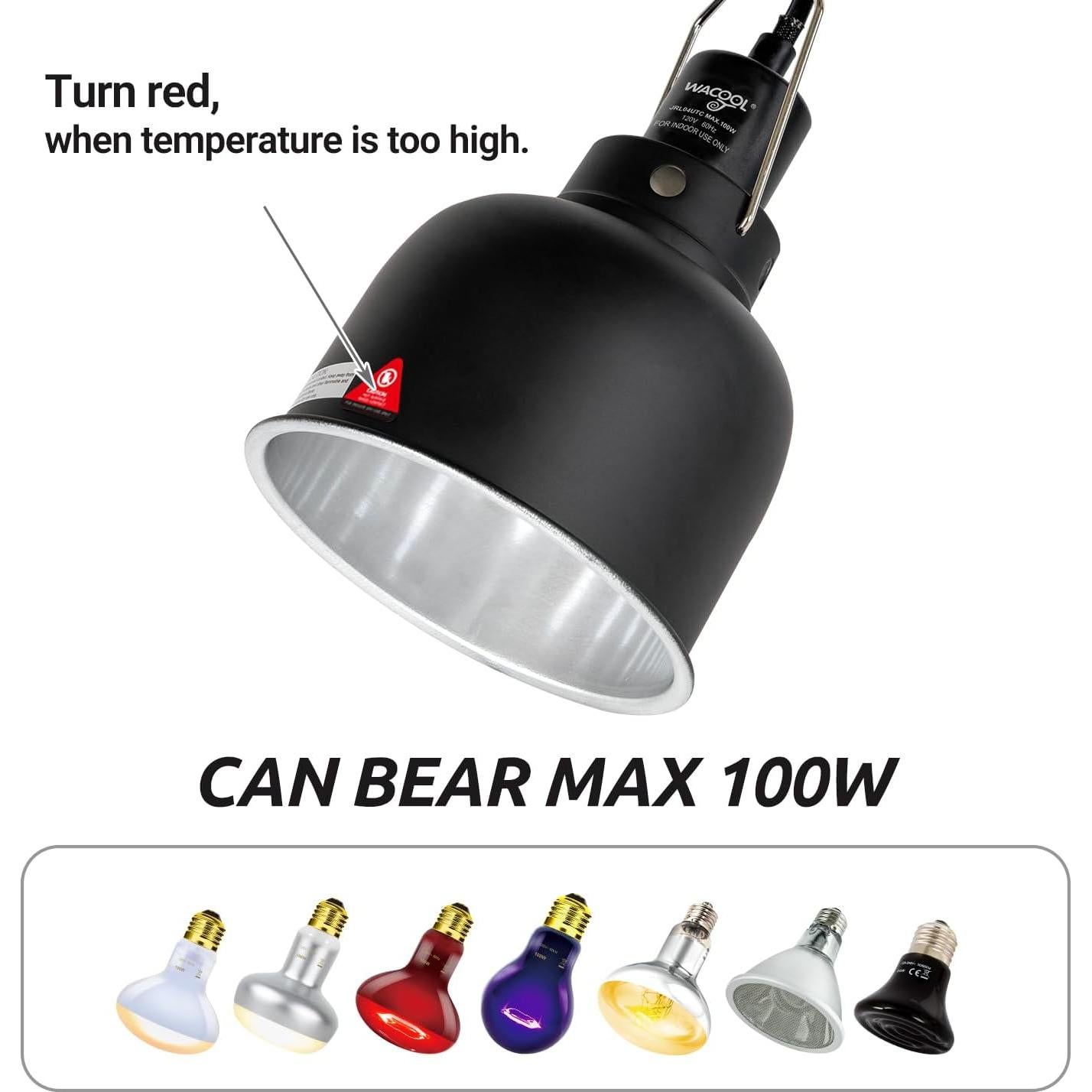 Lámpara de Reptiles WACOOL TERRA con Termostato 13.97 cm