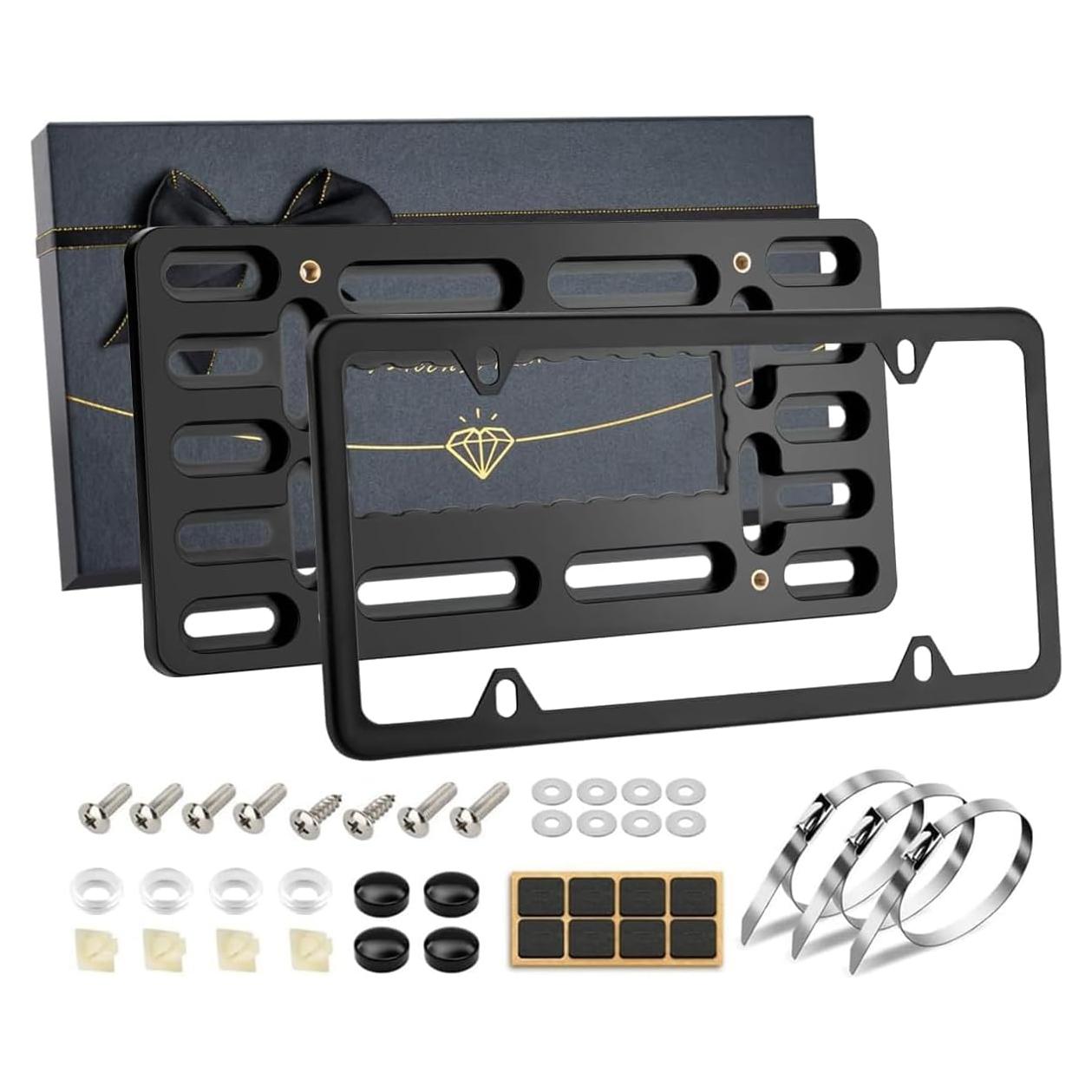 Soporte de Placa de Licencia Frontal XCLPF Negro Sin Perforación