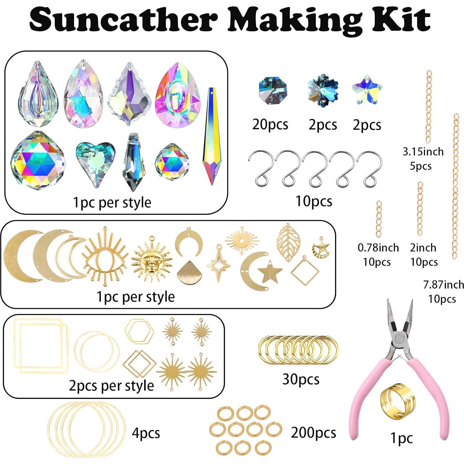 Kit de Fabricación de Atrapa Rayos DIY JIYIEW - 215 Piezas Cristal