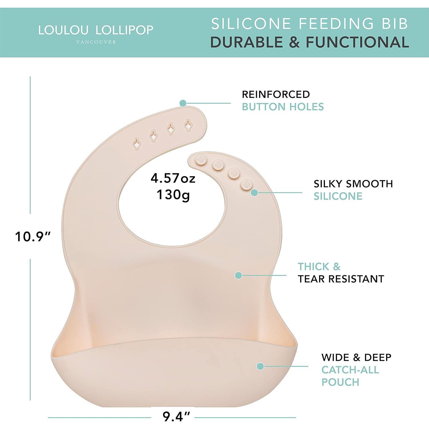 Babero de Silicona Suave Loulou Lollipop Crema de Coco