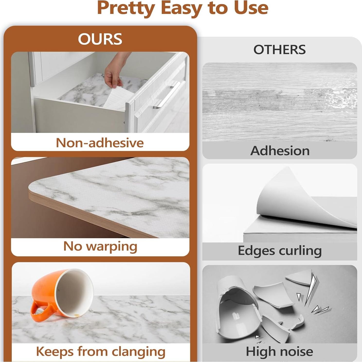 Forro Antideslizante para Cajones CLENAT 30cm x 3m Mármol