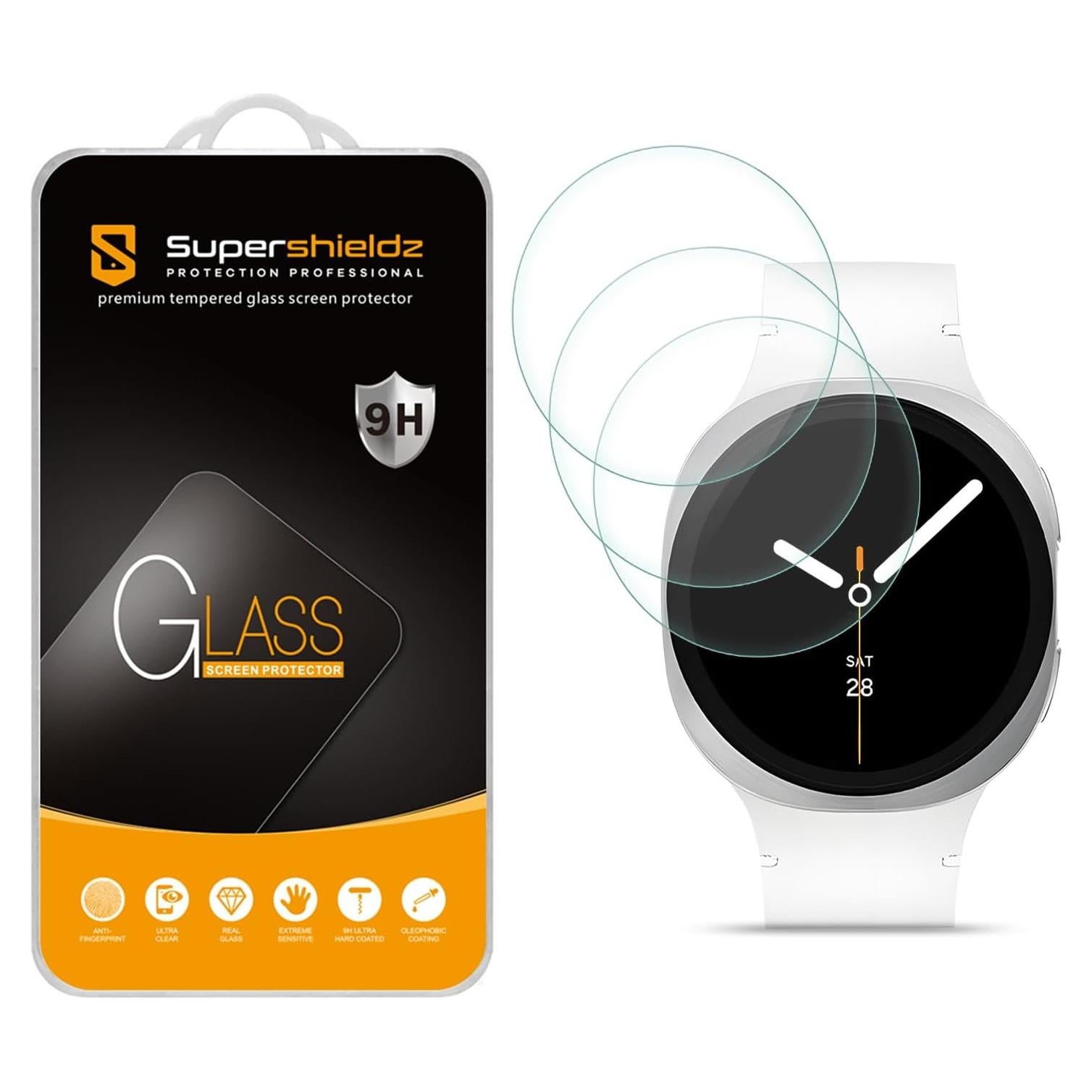 Protector de Pantalla Vidrio Templado Supershieldz para Galaxy Watch 8 40mm - 3 Unidades