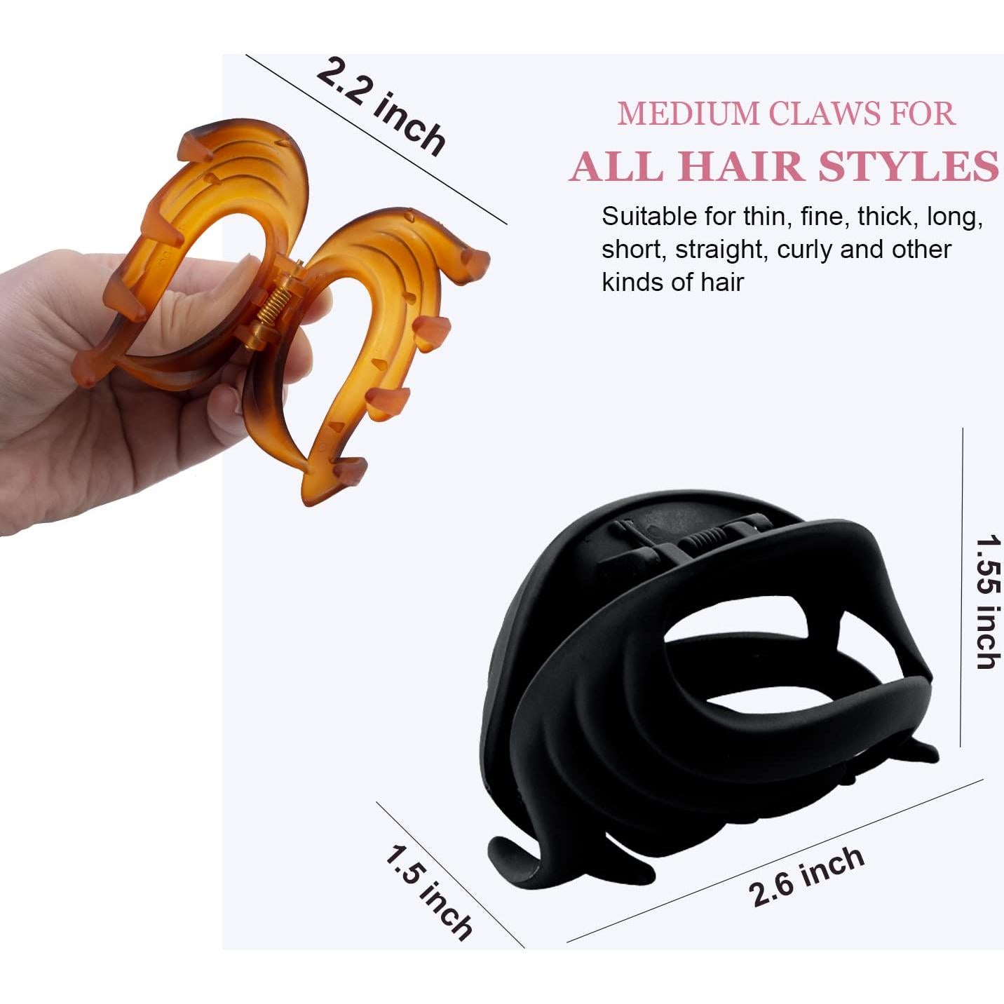 Pinzas de Garra para Cabello Fino MAORULU 6.6 cm Antideslizantes