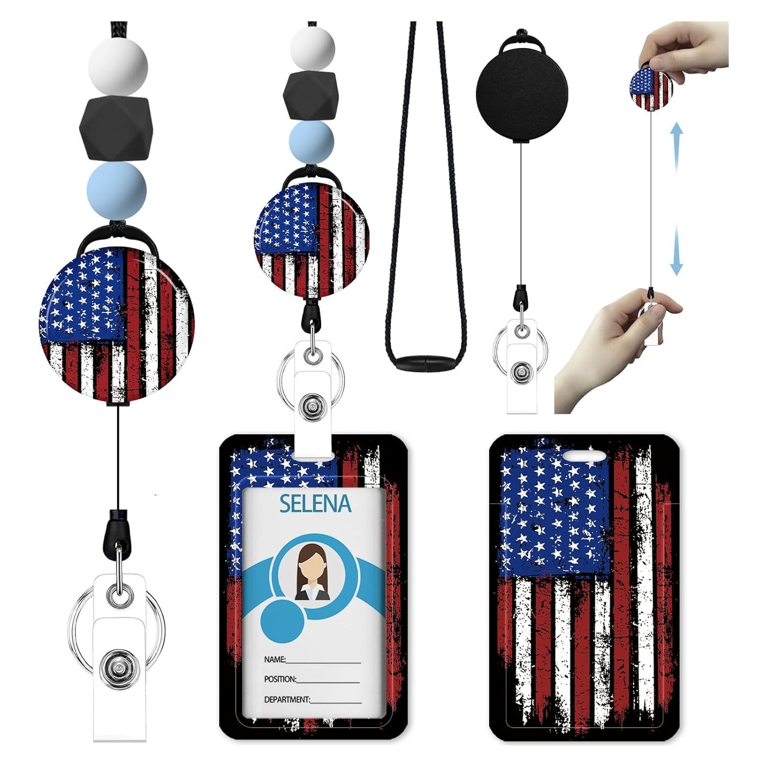 Cinta de Identificación Icycay 4 de Julio con Carrete Retráctil