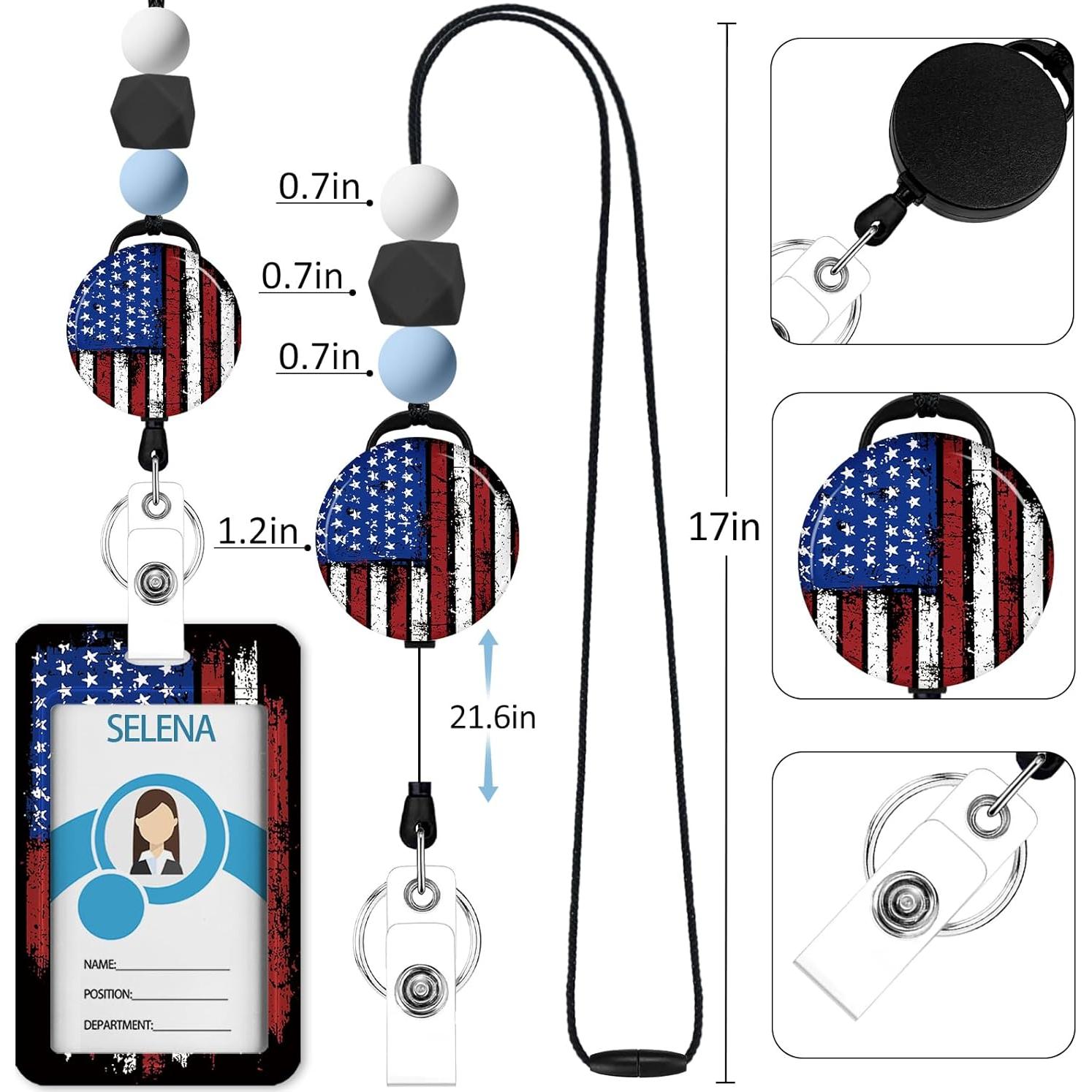 Cinta de Identificación Icycay 4 de Julio con Carrete Retráctil