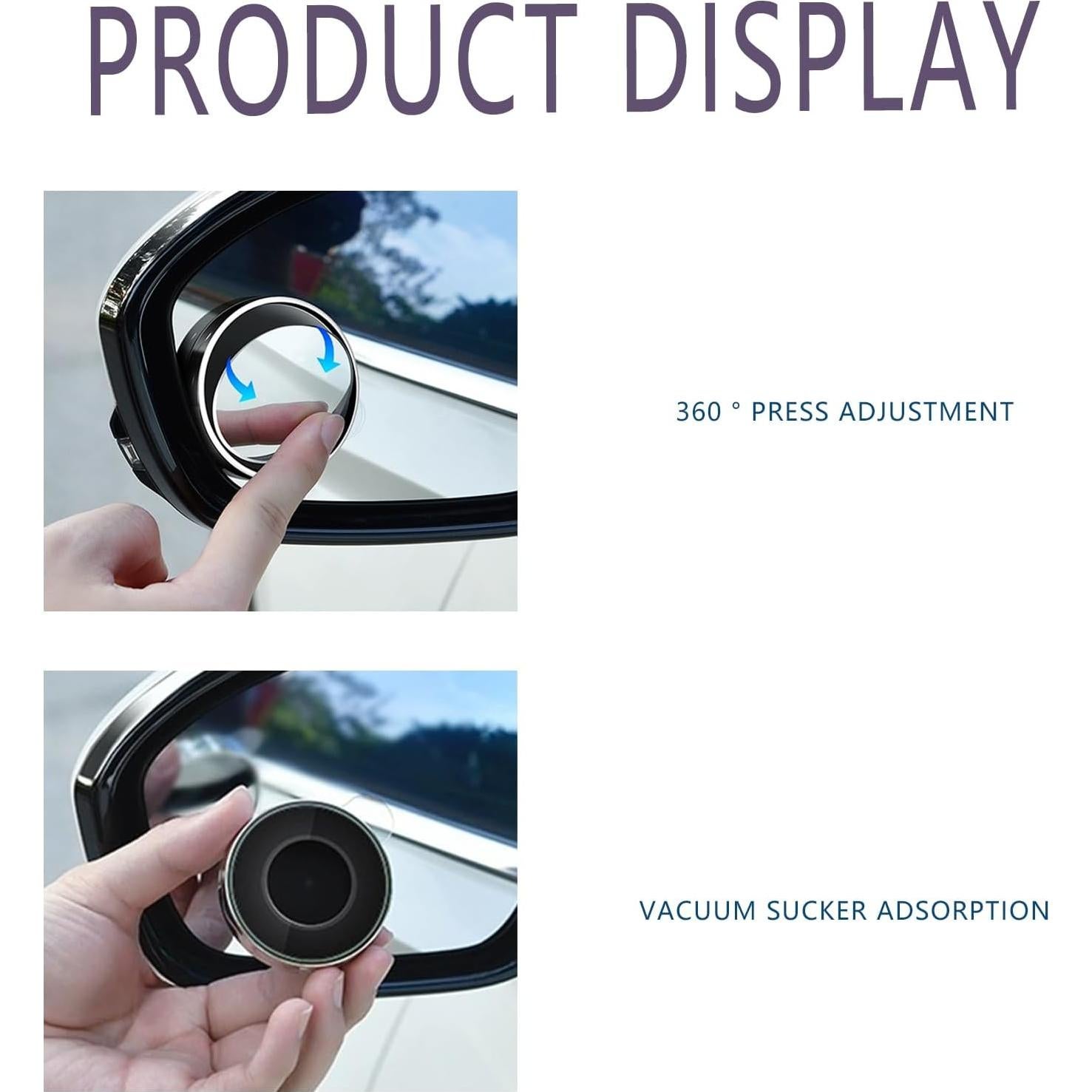 Espejo de Punto Ciego Luminuti Redondo Ajustable 2 Piezas