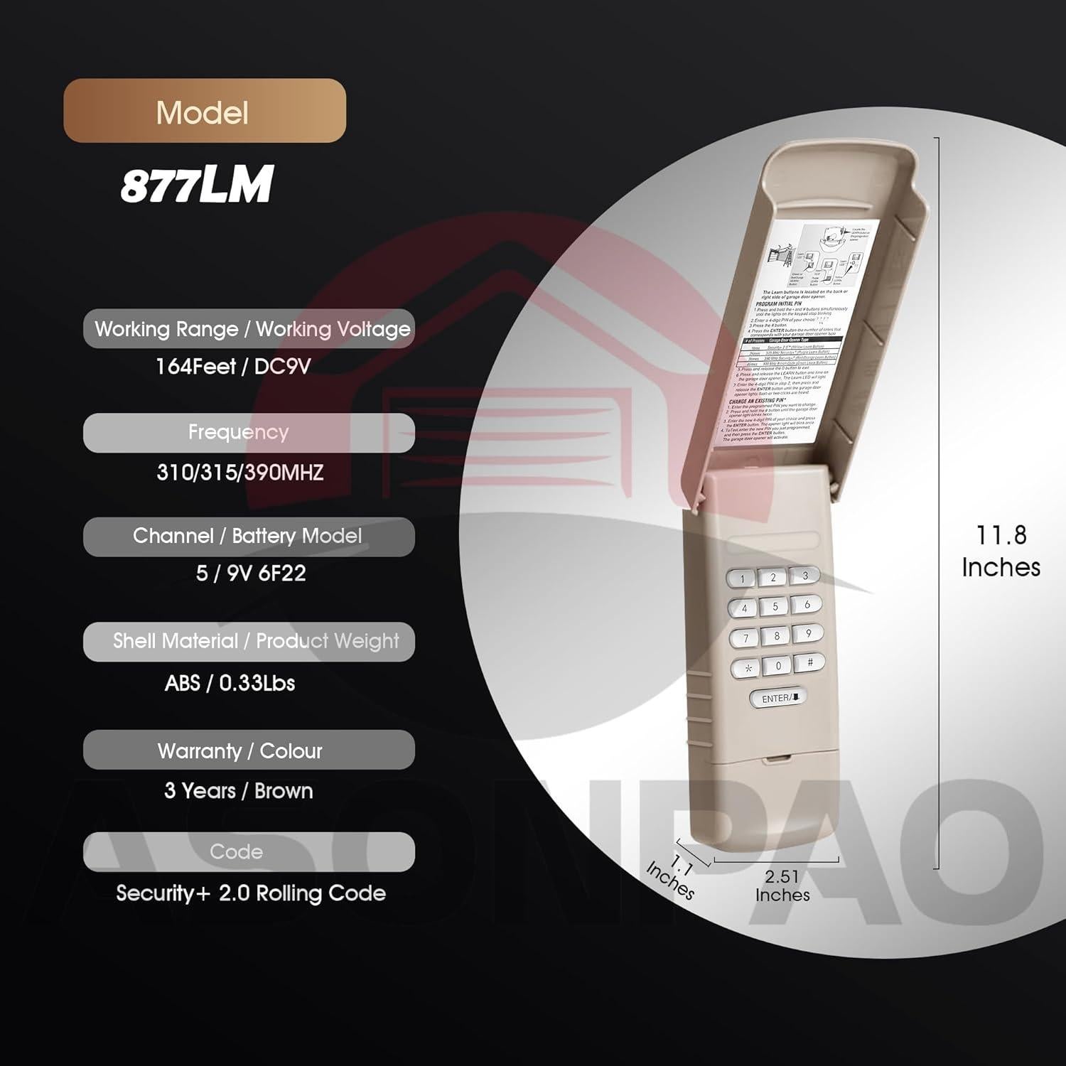 Teclado Inalámbrico LiftMaster 877LM Seguridad+ 2.0 MyQ