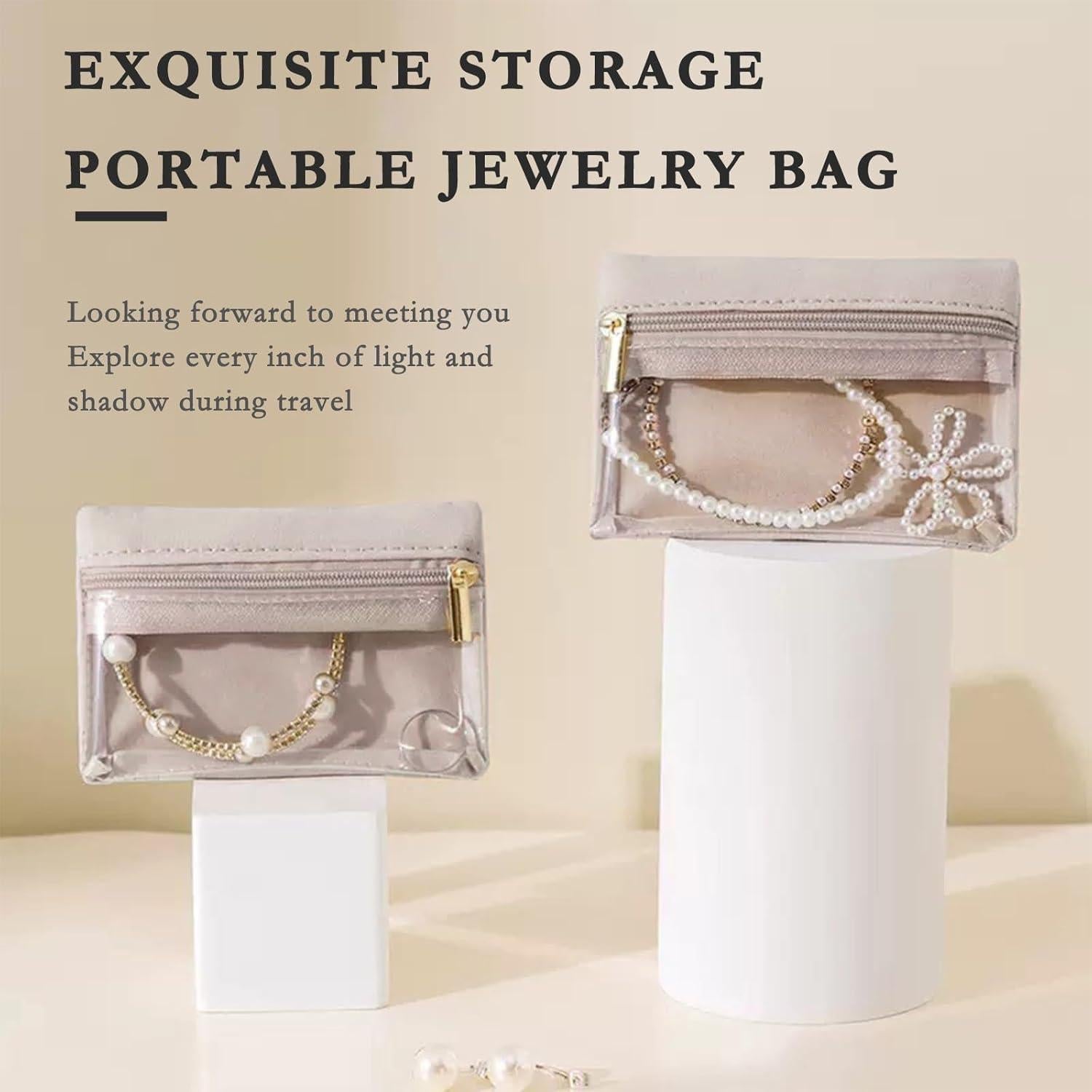 Organizador de Joyería de Viaje Jeonnfp con 8 Bolsas de Terciopelo